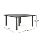 Outdoor Square Rattan Wicker Dining Table - Brown