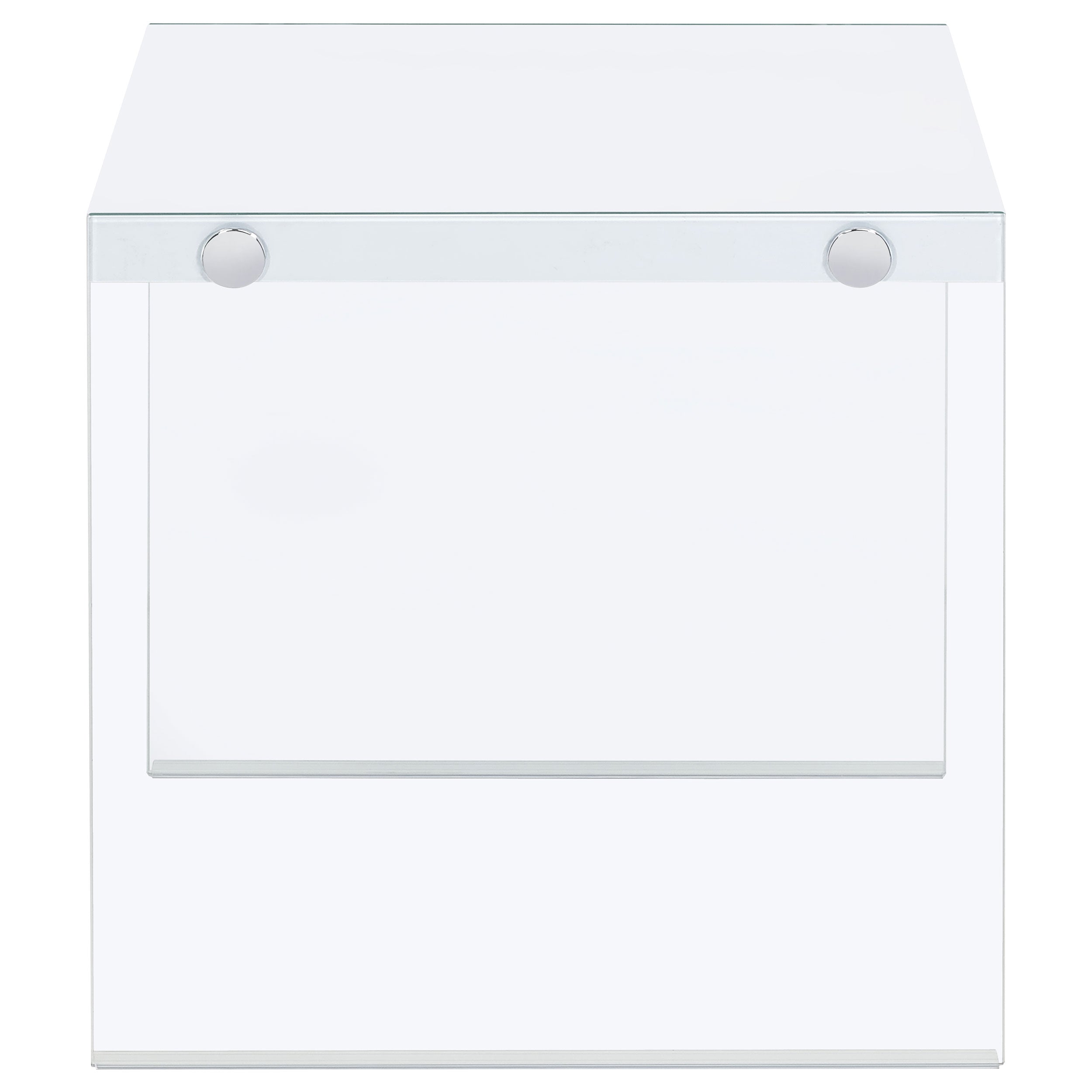 Opal Square Glass Frame Side End Table White High Gloss — view 9
