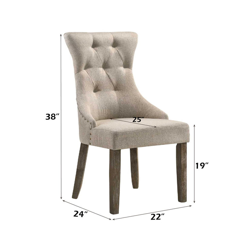 Gabrian - Dining Chair (Set of 2) - Fabric & Reclaimed Gray - Atlantic Fine Furniture Inc