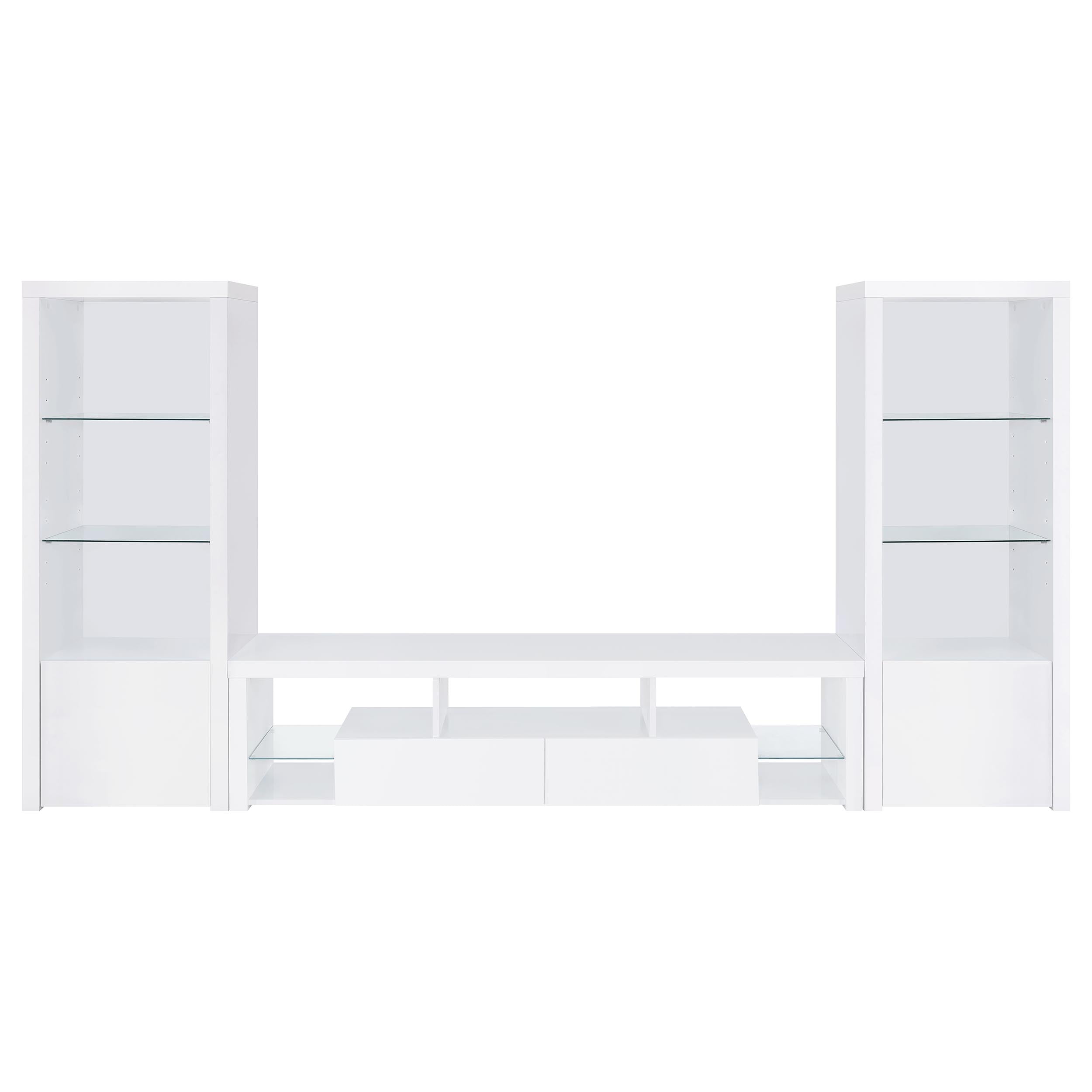 Jude 3-piece 71-inch TV Entertainment Center White High Gloss — view 2