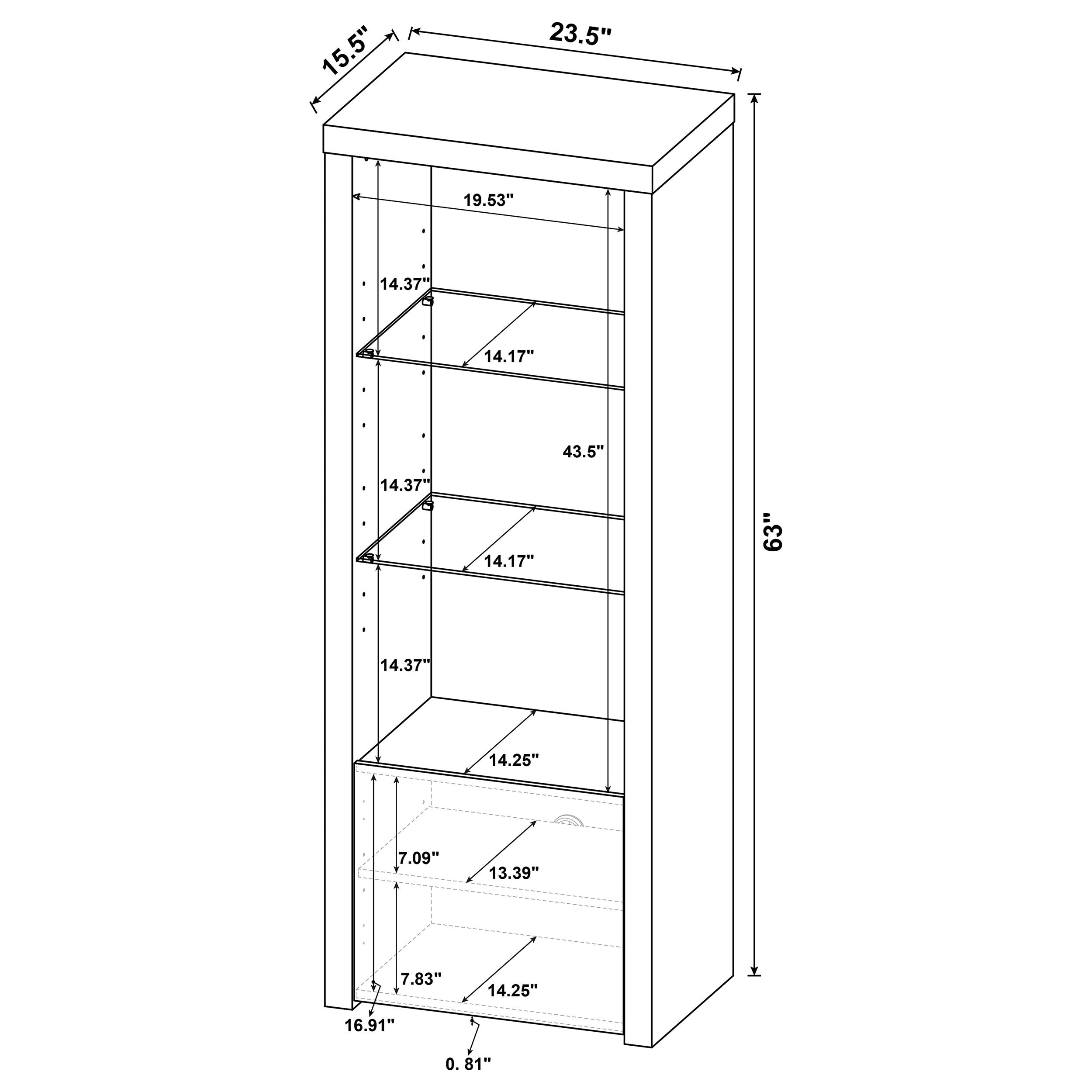 Jude 3-piece 71-inch TV Entertainment Center White High Gloss — view 16