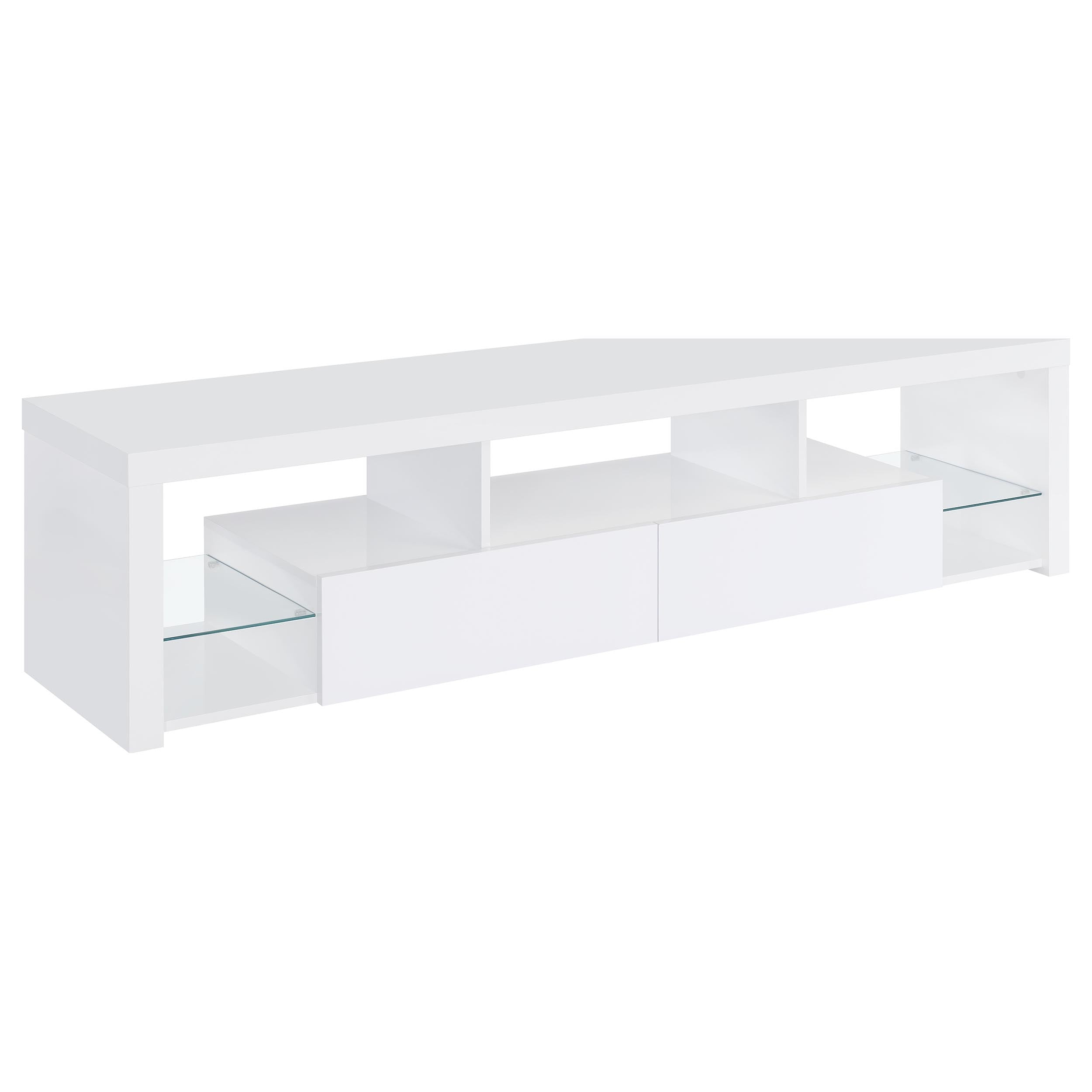 Jude 2-drawer Engineered Wood 71-inch TV Stand High Gloss White — view 1