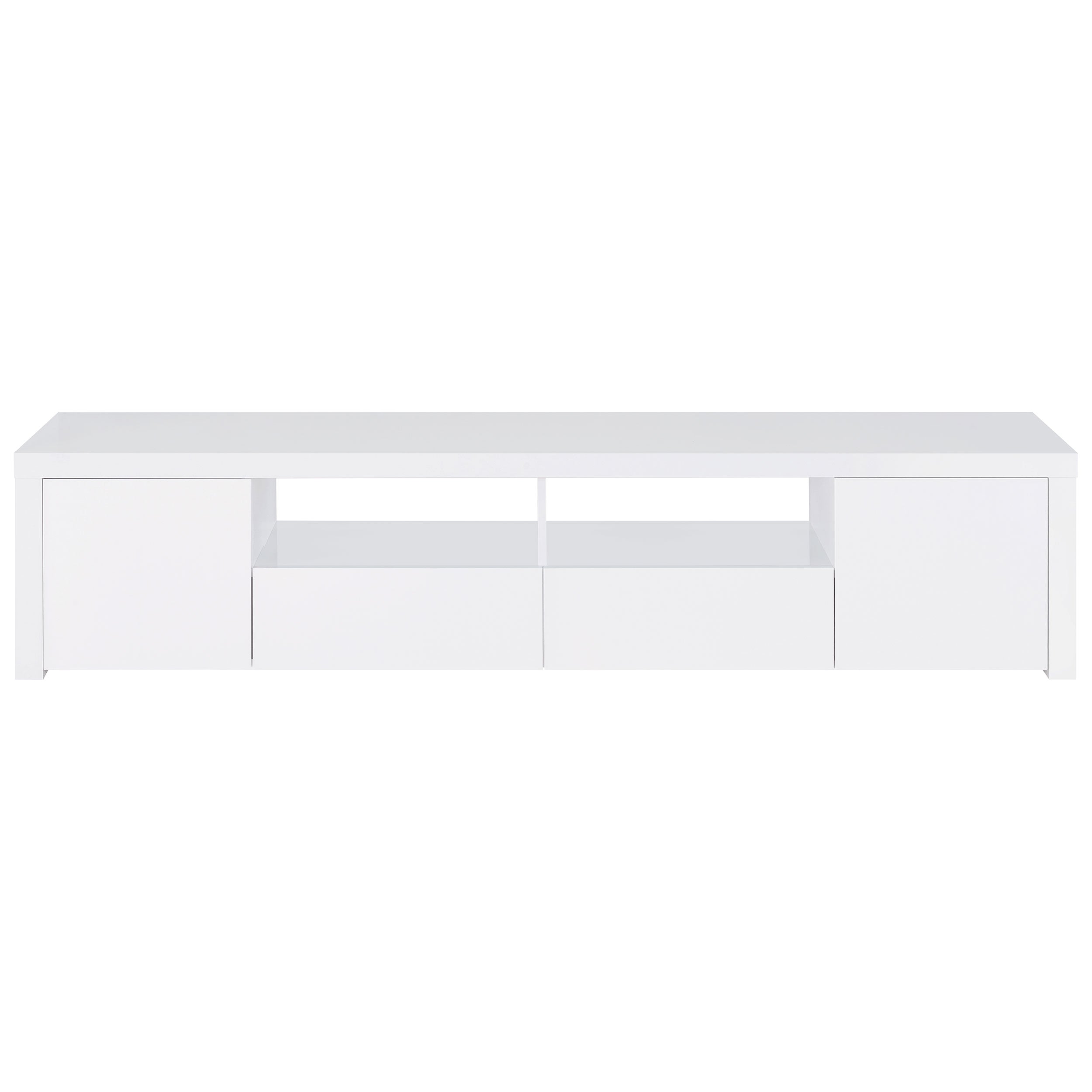 Jude 2-door Engineered Wood 79-inch TV Stand High Gloss White — view 4