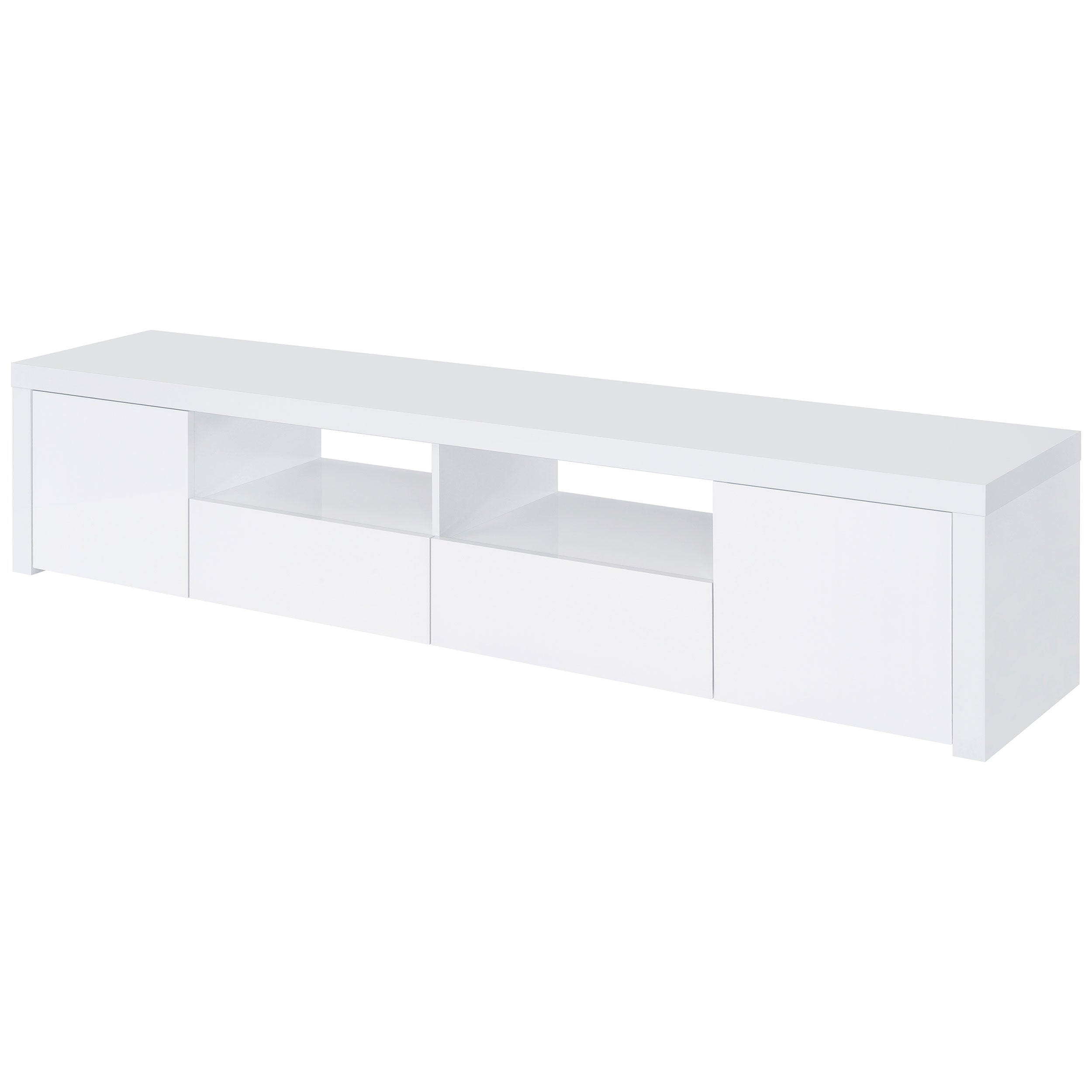 Jude 2-door Engineered Wood 79-inch TV Stand High Gloss White — view 5