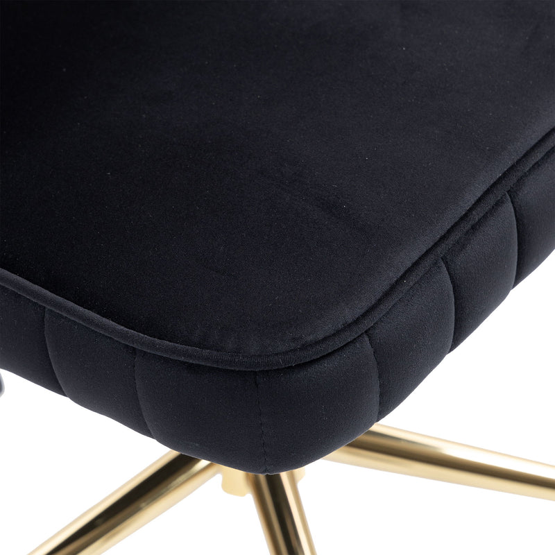 Modern Velvet Home Office Desk Chair With Adjustable Height And Swivel Wheels