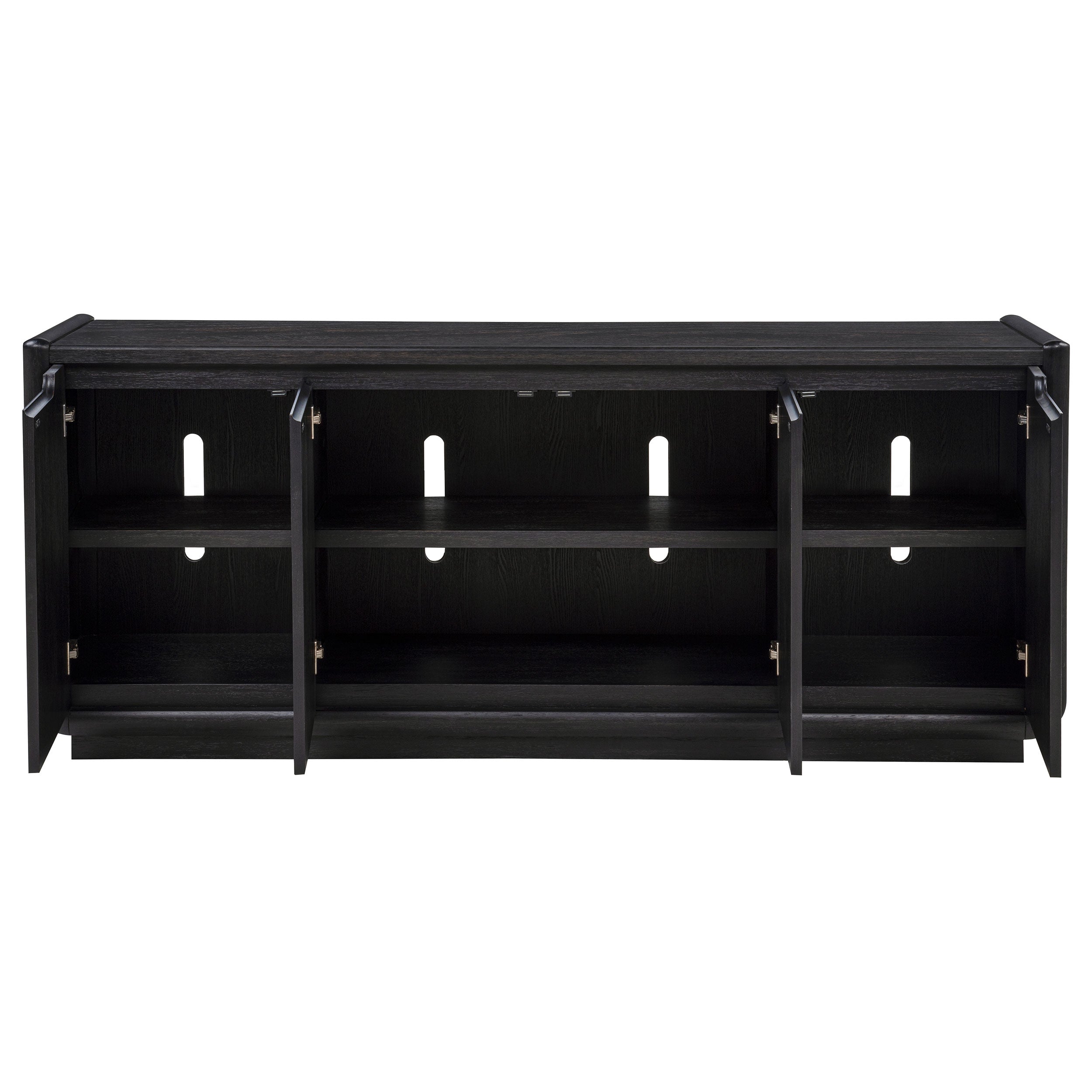 Leandro 72-inch 4-door TV Stand Media Console Burnished Black — view 4