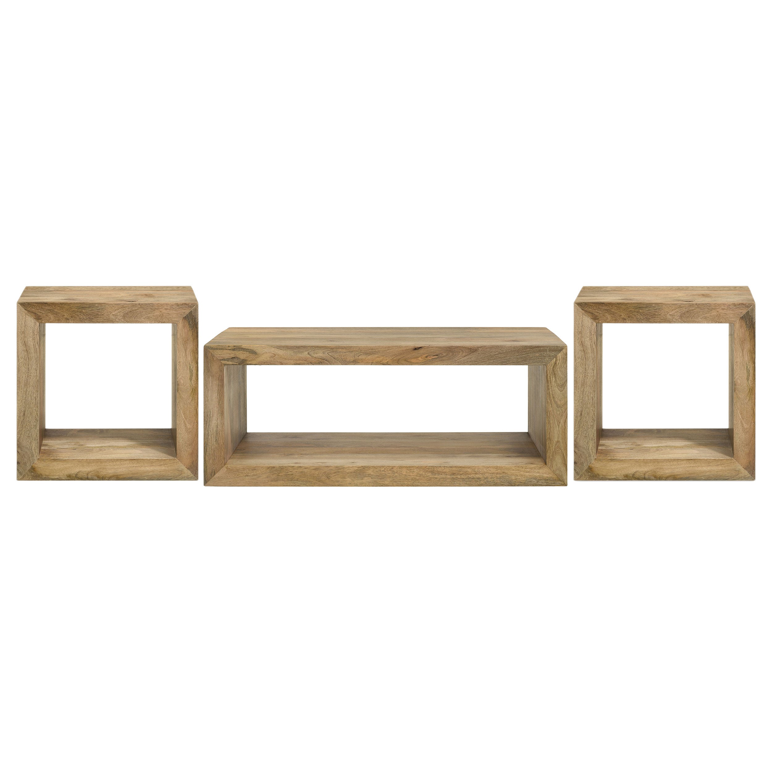 Benton 3-piece Solid Mango Coffee and End Table Set Natural — view 2
