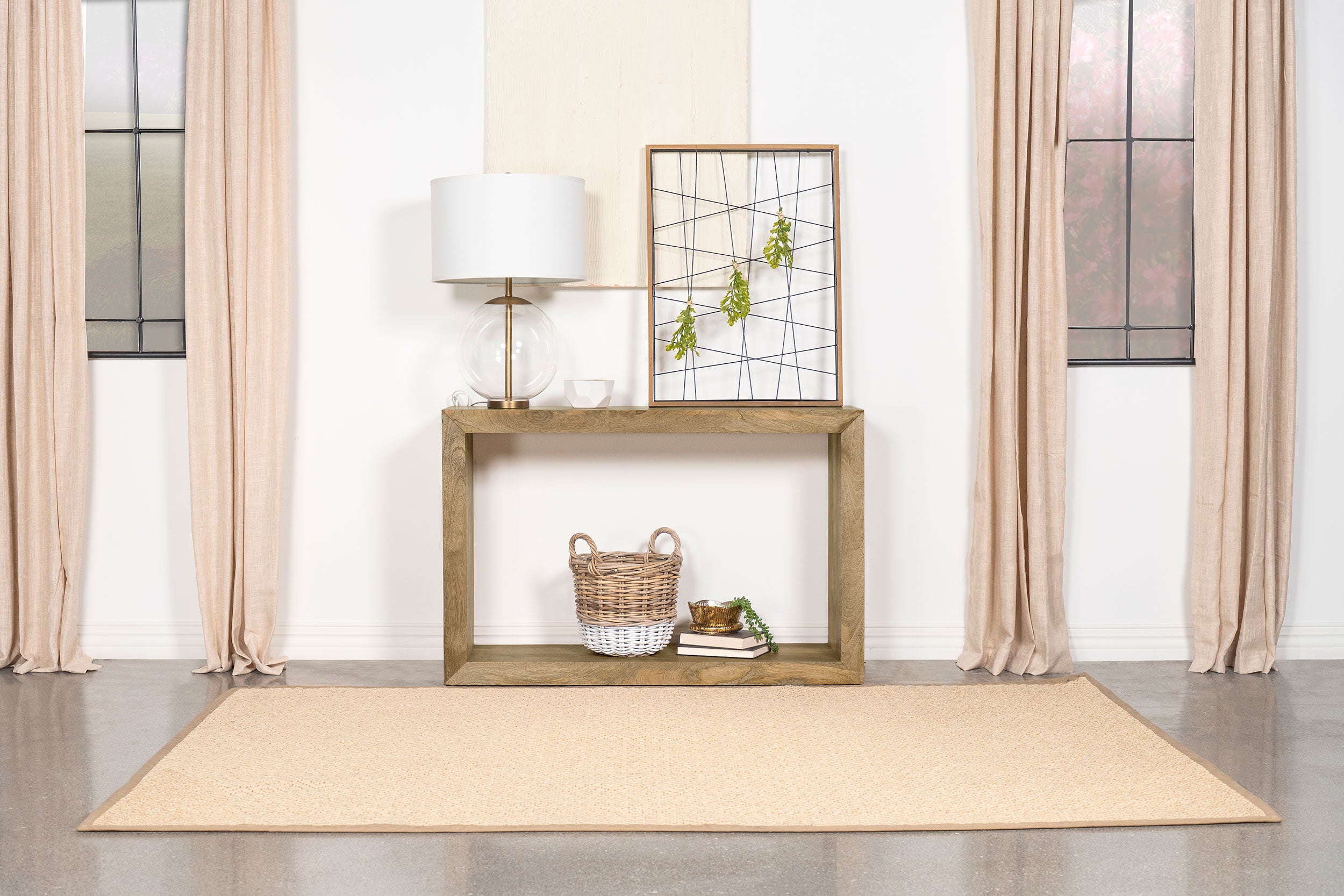Benton Rectangular Solid Wood Sofa Console Table Natural — view 2