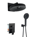 Concealed Shower System 2 Function Set With Control Valve - Matte Black