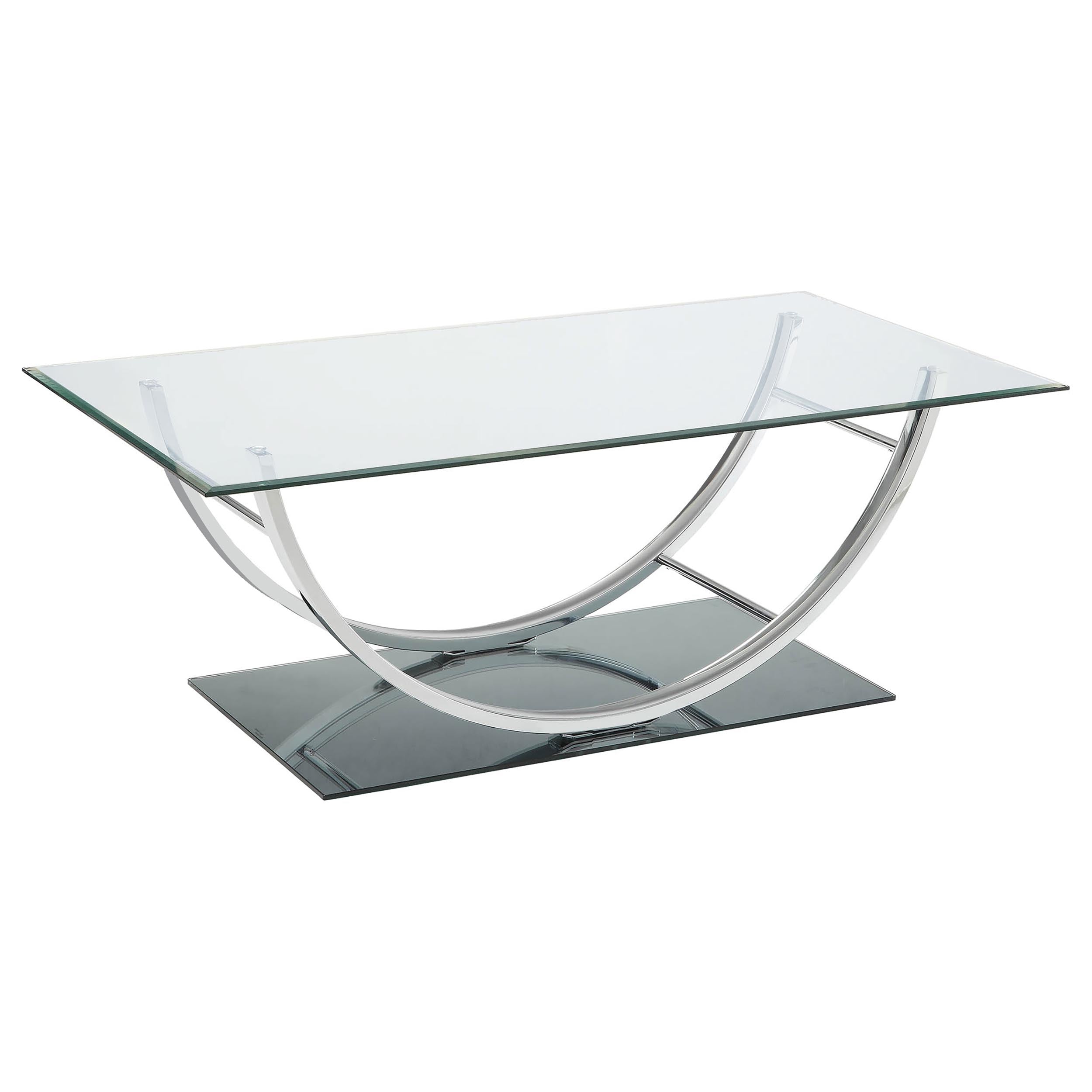 Danville 3-piece Glass Top Coffee and End Table Set Chrome — view 6