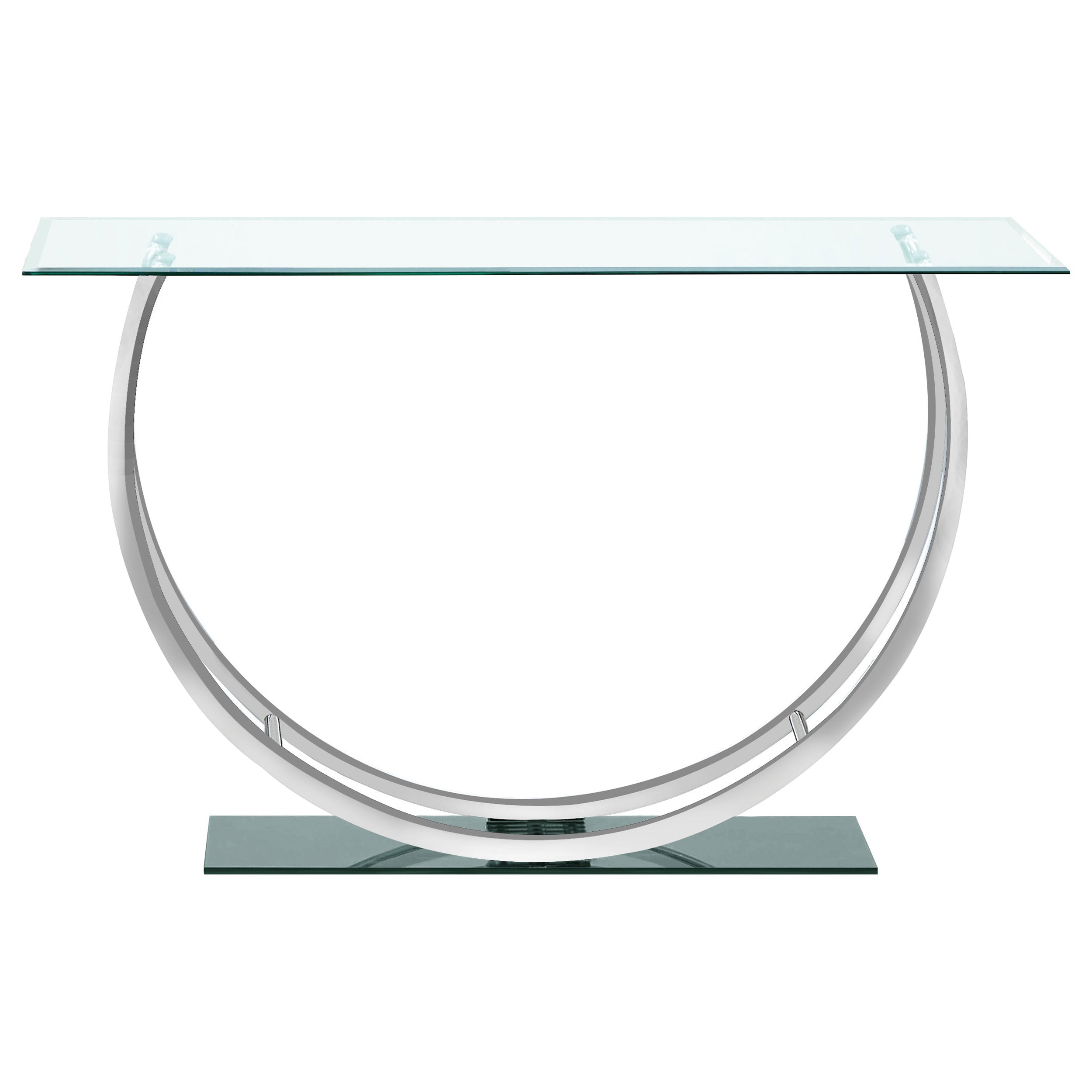 Danville U-shaped Glass Top Entryway Console Table Chrome — view 4