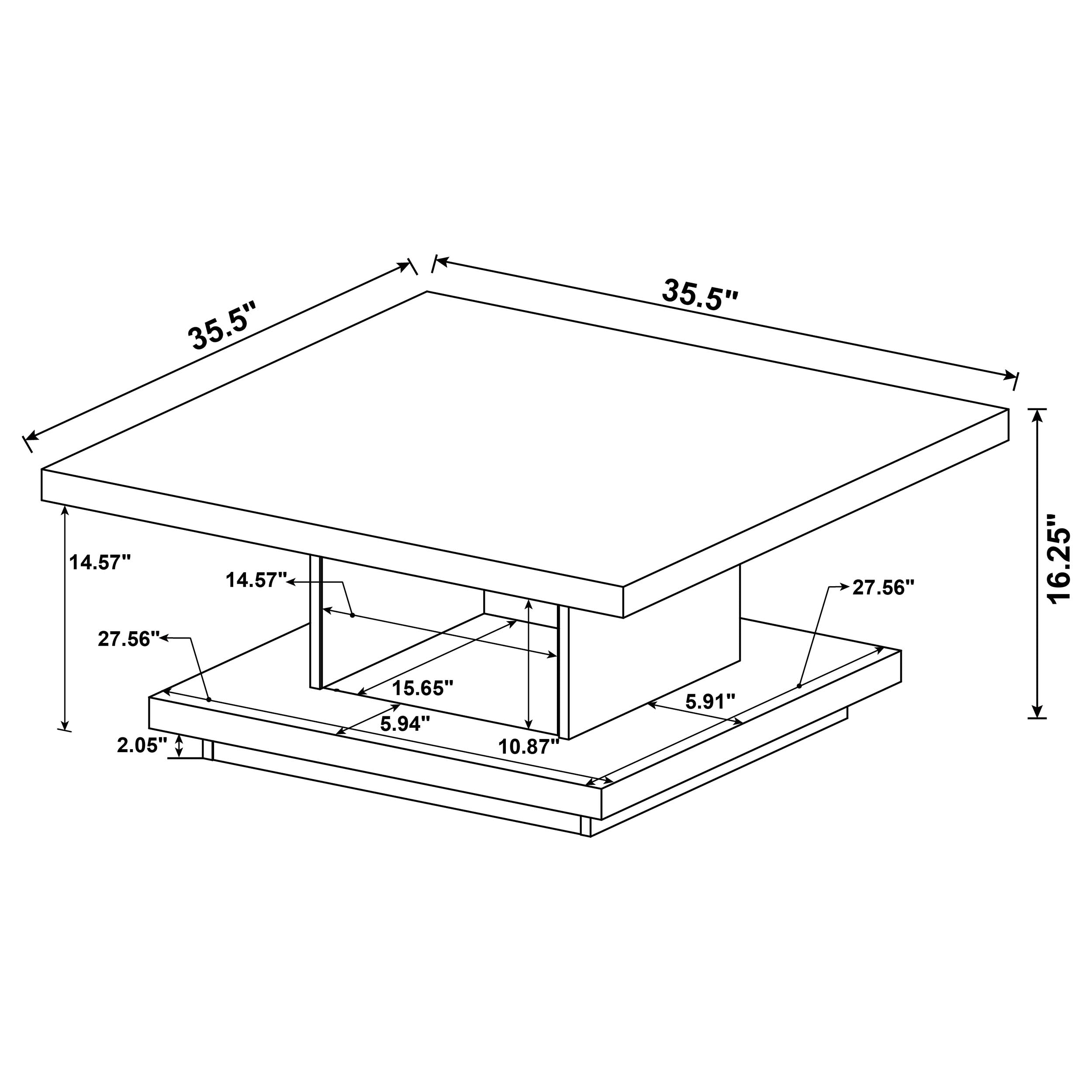 Reston 2-piece Square Coffee and End Table Set Cappuccino — view 10