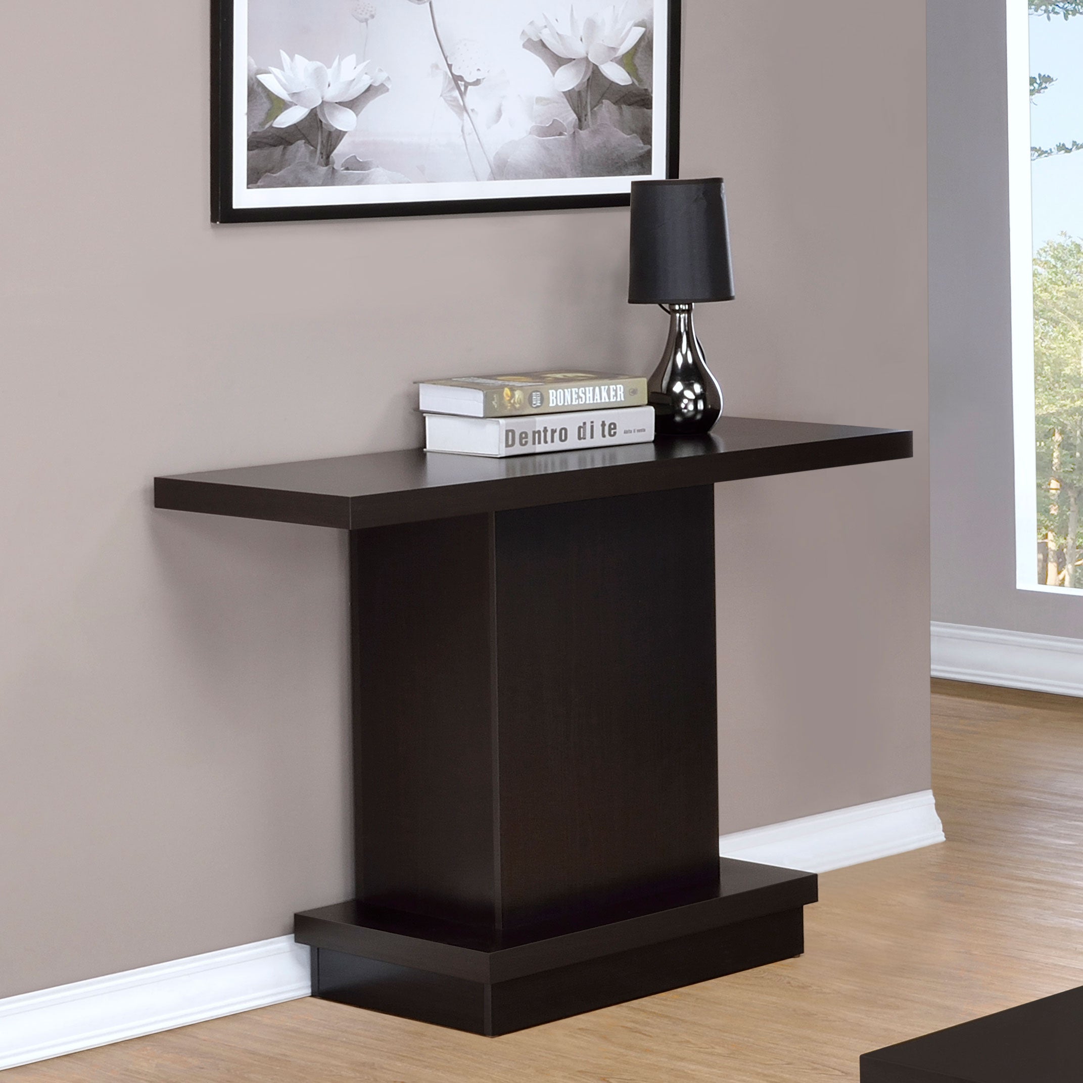 Reston Engineered Wood Pedestal Console Table Cappuccino — view 2