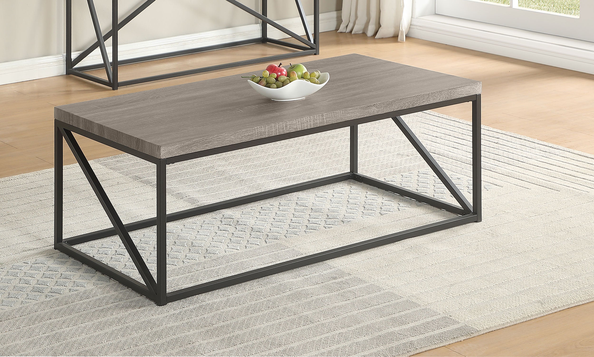 Birdie Rectangular Engineered Wood Coffee Table Sonoma Grey — view 2