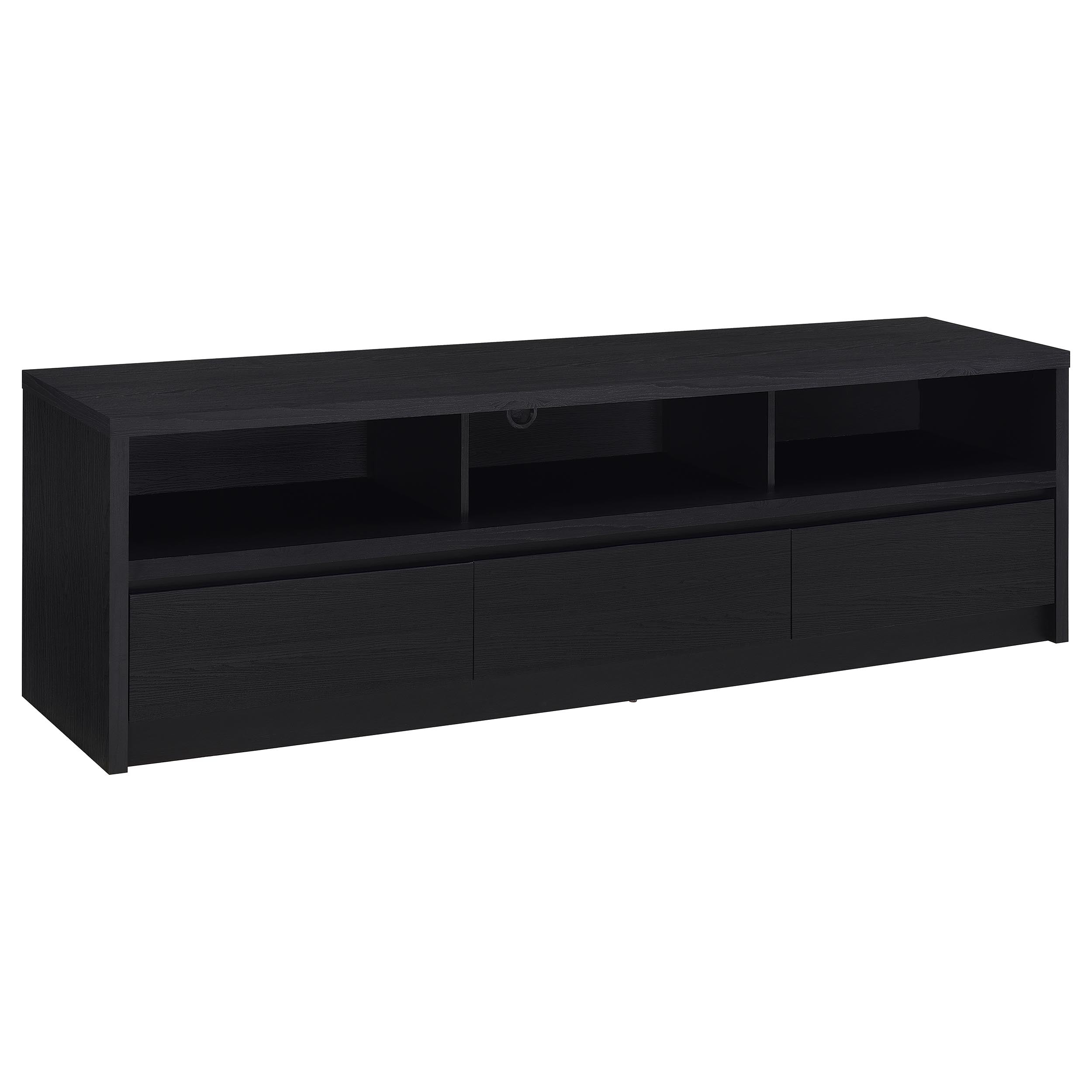 Rutland 78-inch 3-drawer TV Stand Media Console Black — view 1
