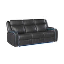 Blanca - Power Reclining Sofa With LED Lights And Power Headrest Frame - Charcoal