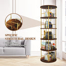 5 Tier 360 Rotating Bookshelf, Display Round Floor Standing Swivel Bookcase For Bedroom - Golden