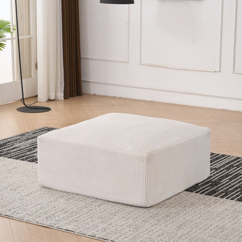 Modular Sectional Sofa With Ottoman, USB And Type C Charger, Petal Armrest Design