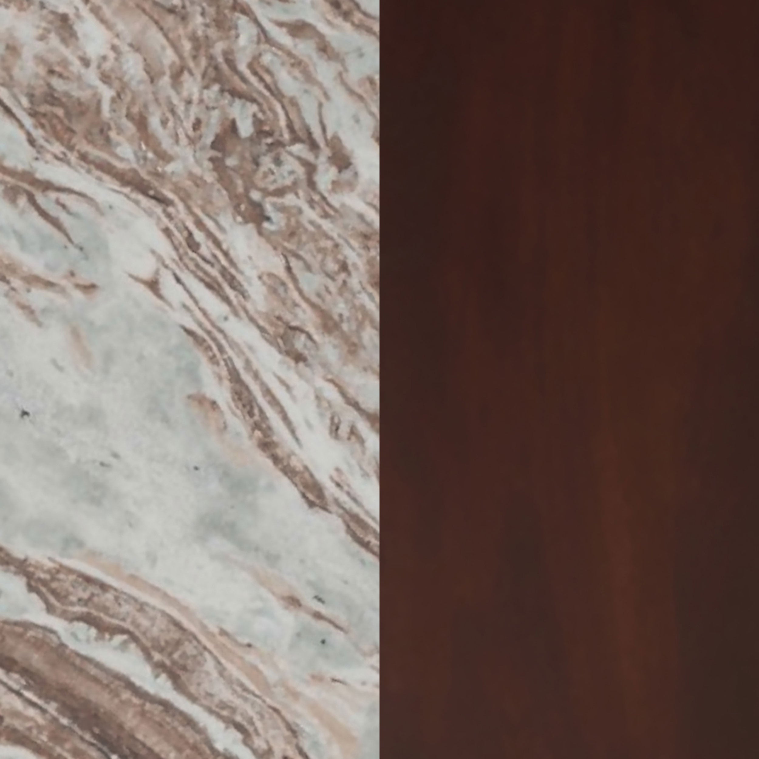 Jenna Round Marble Top Mango Wood Side End Table Brown — view 7