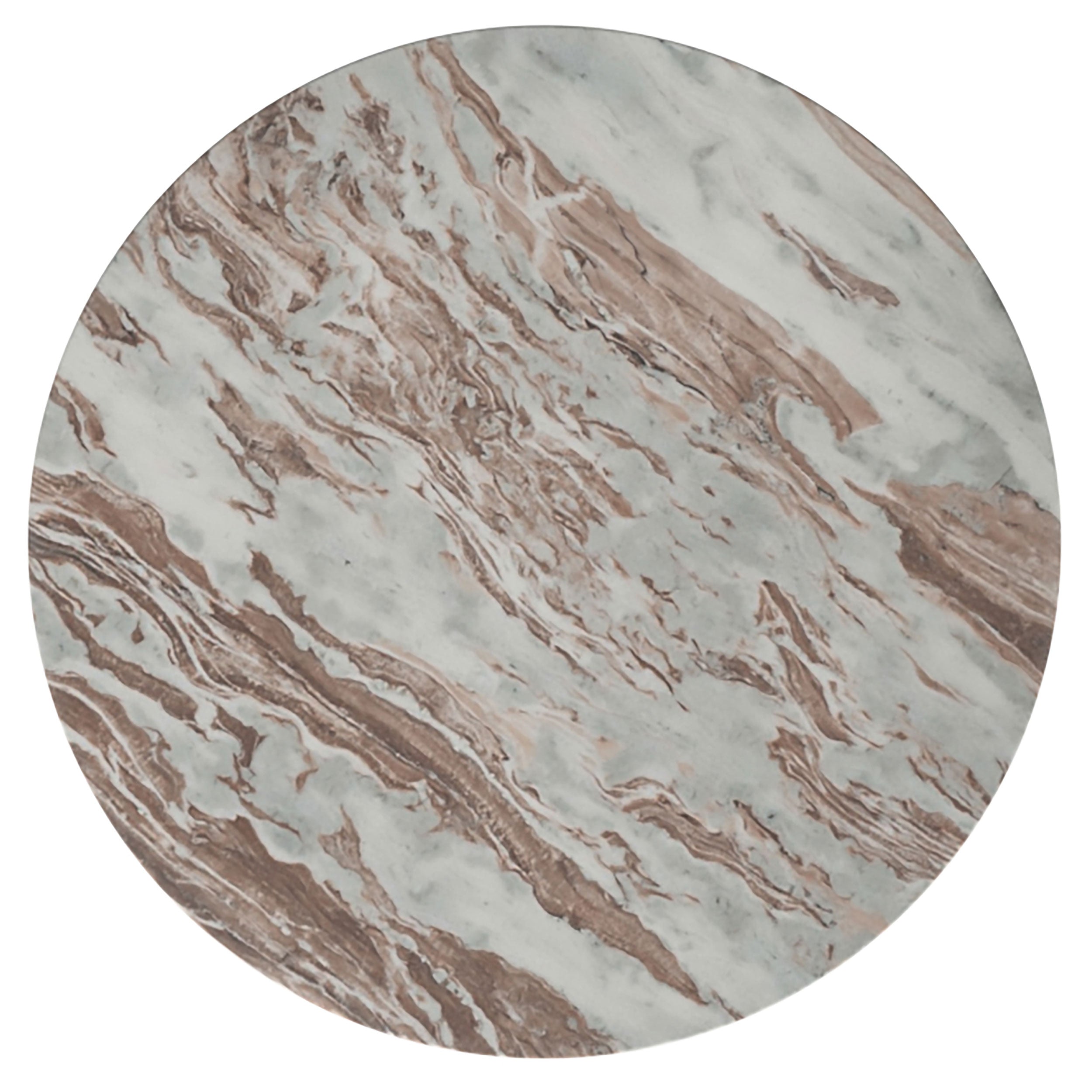 Jenna 2-piece Round Marble Top Coffee Table Set Brown — view 8