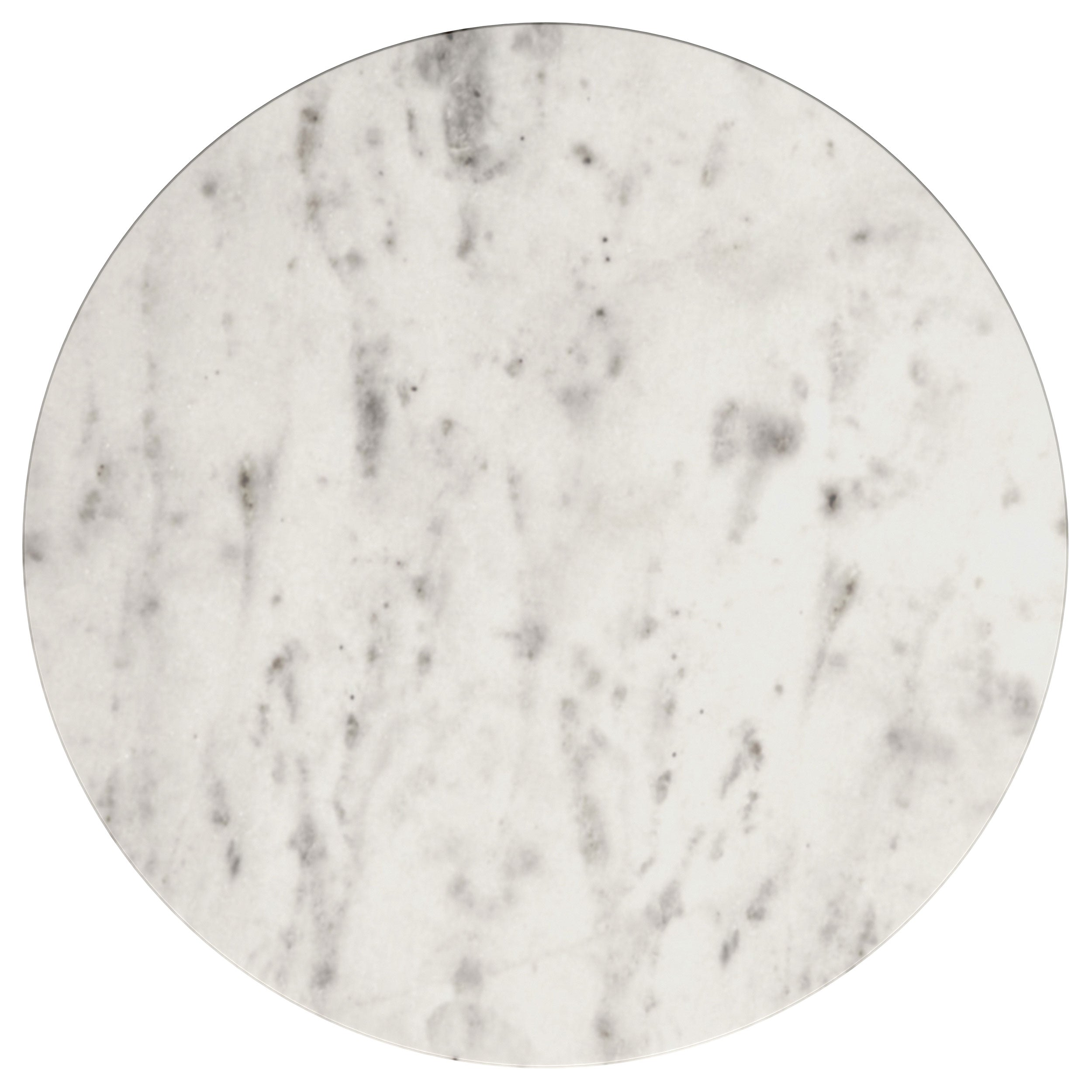 Haven Round Genuine White Marble Top End Side Table Black — view 4