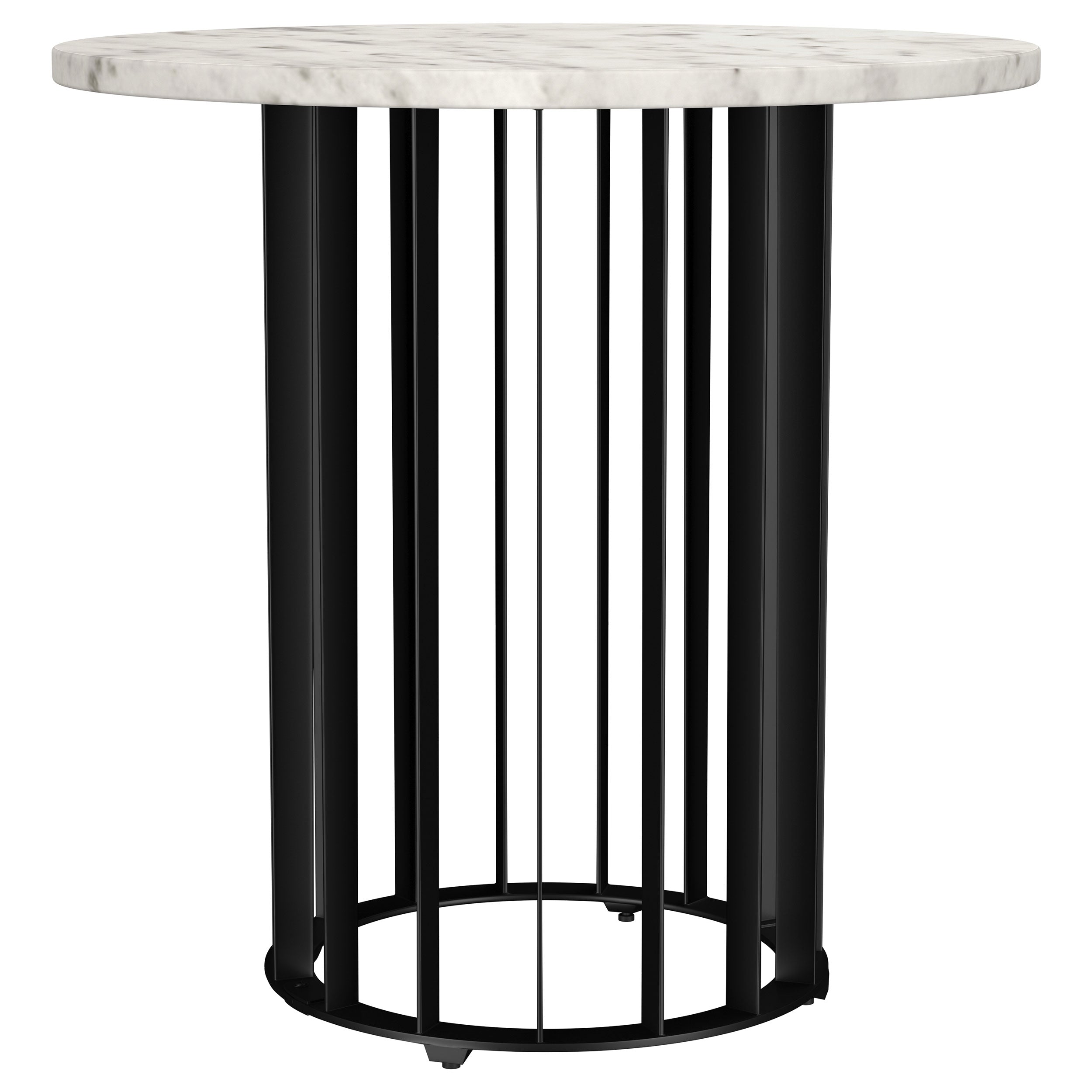 Haven 2-piece Round Marble Coffee and End Table Set Black — view 3