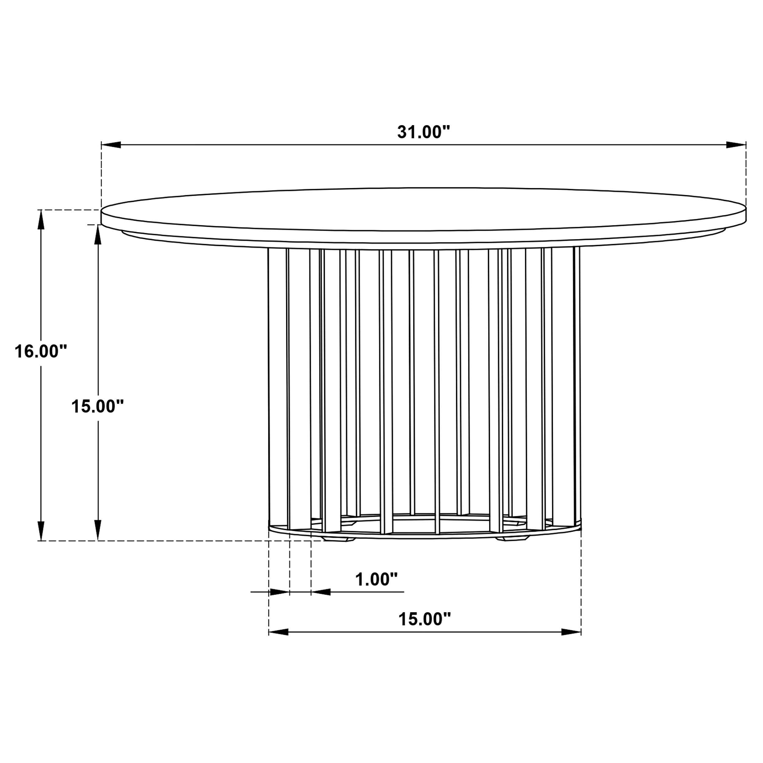 Haven Round Genuine White Marble Top Coffee Table Black — view 7