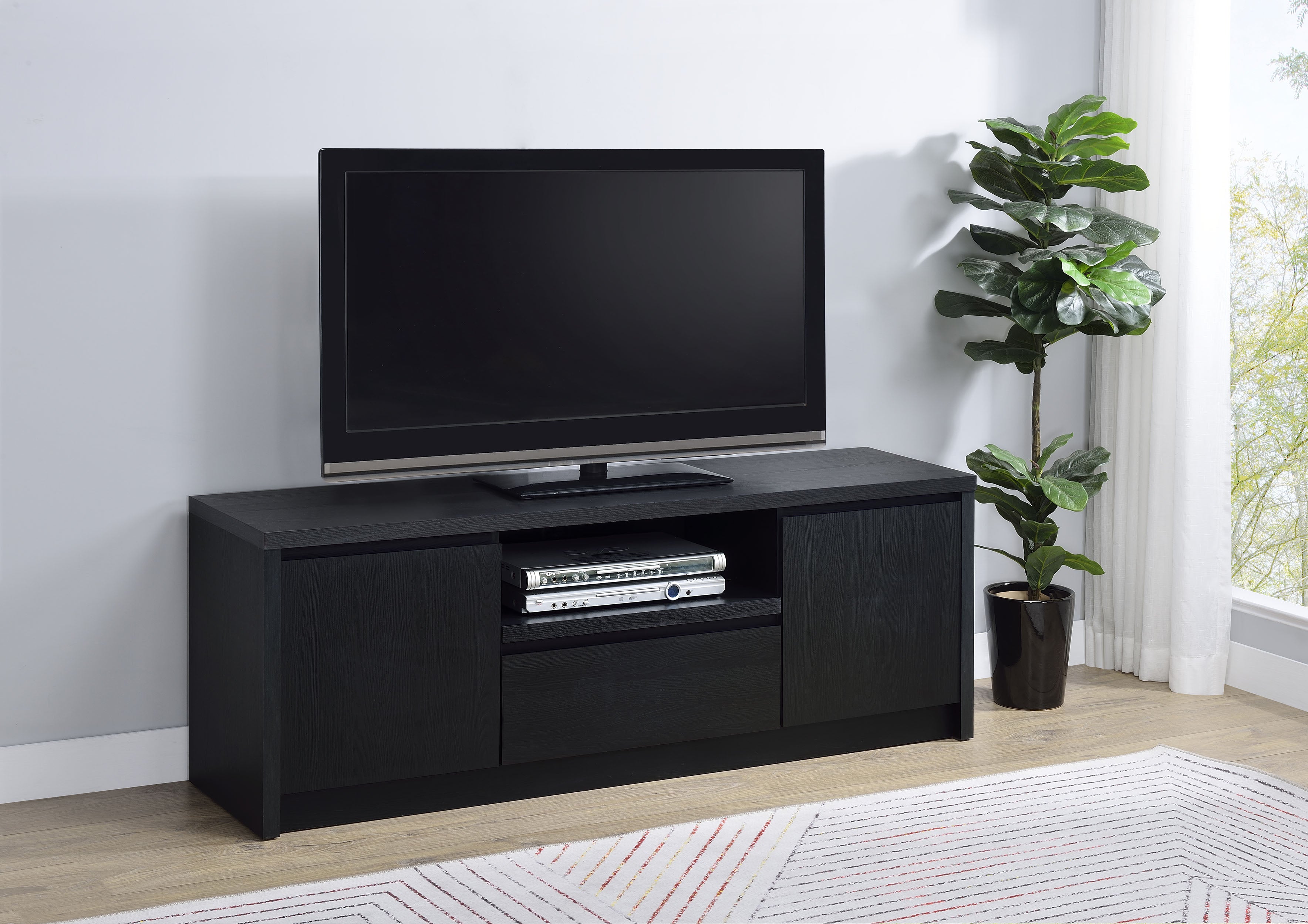 Winfield 60-inch 2-door TV Stand Media Console Black — view 2
