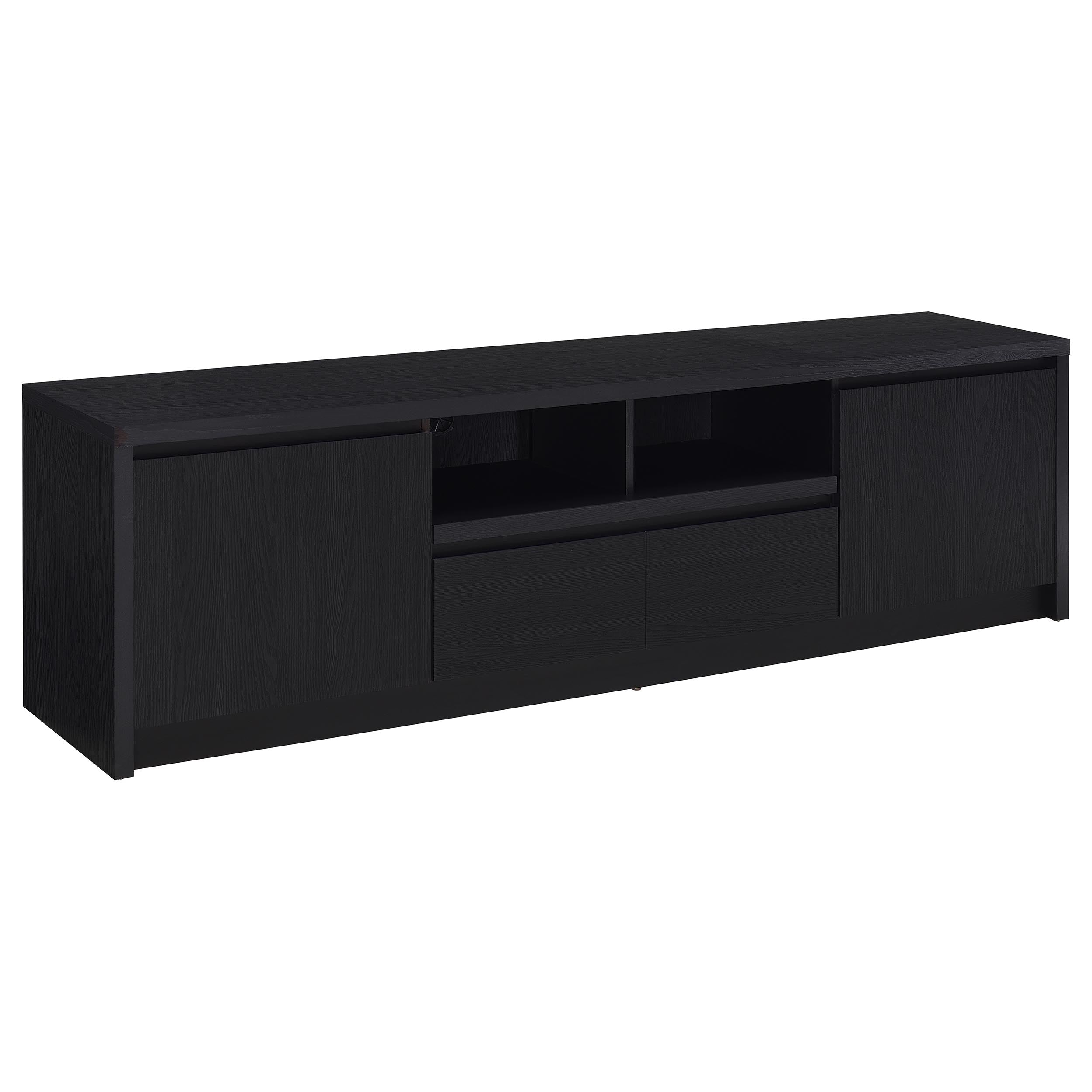 Winfield 78-inch 2-door TV Stand Media Console Black — view 1