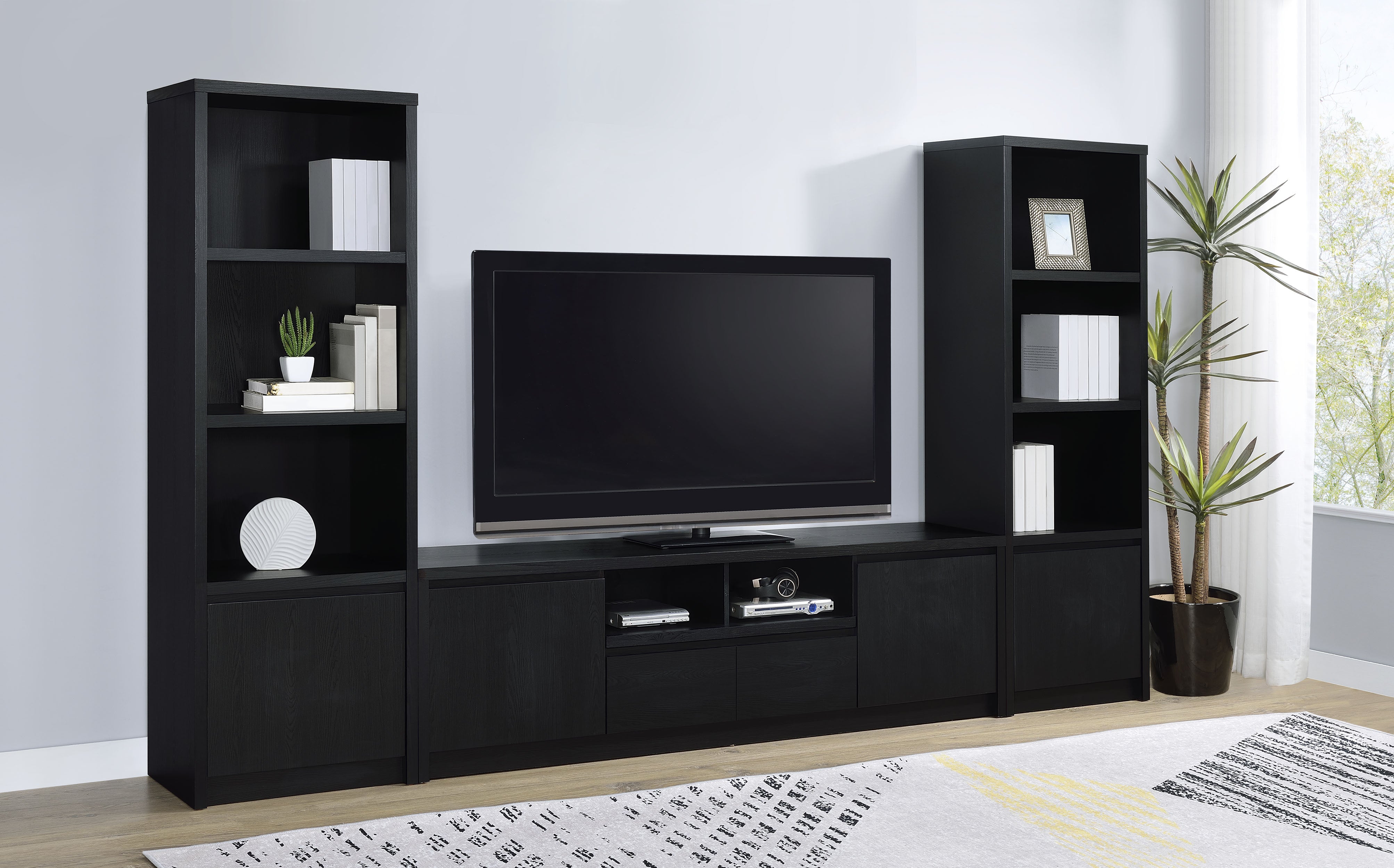 Winfield 78-inch 2-door TV Stand Media Console Black — view 12
