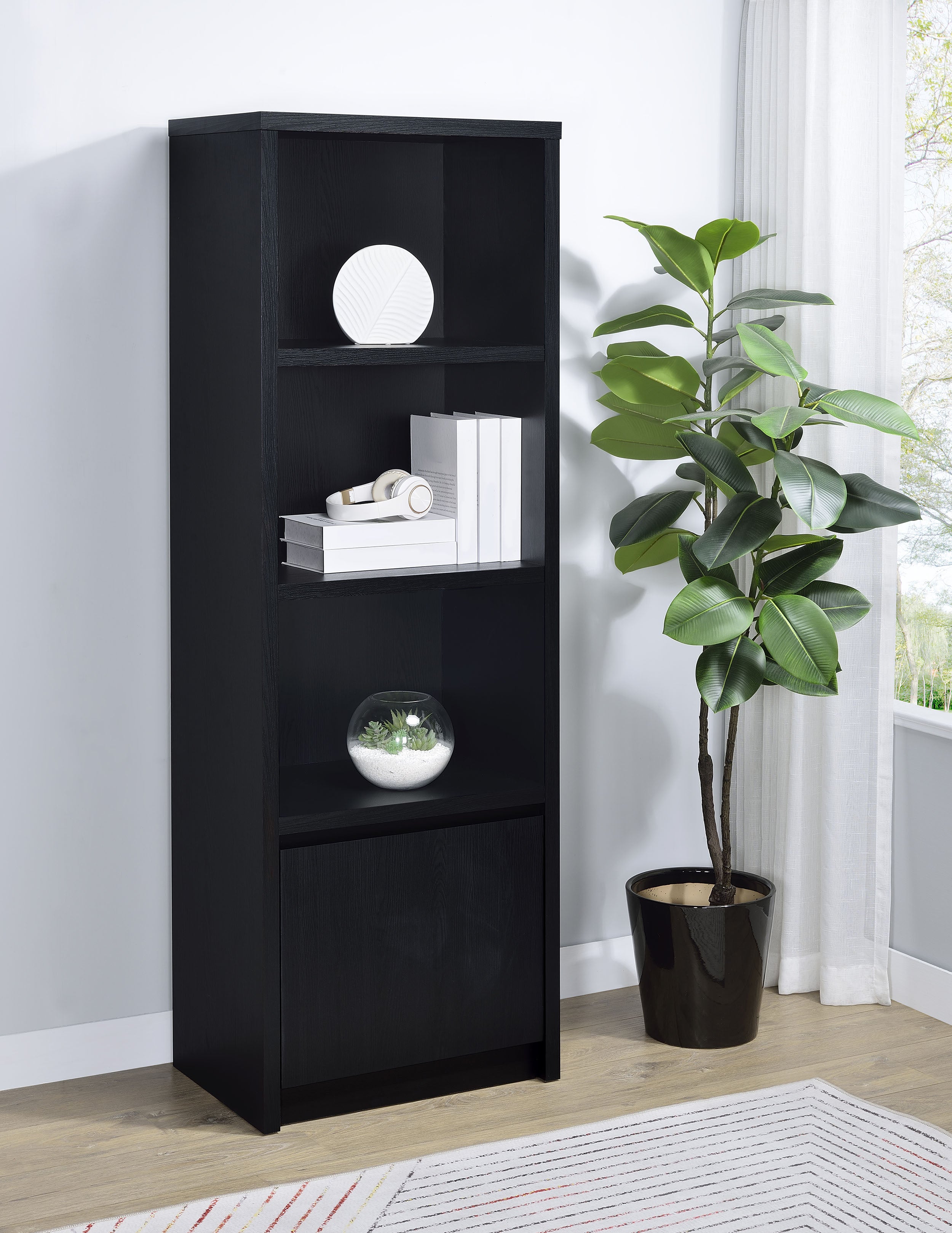 Winfield 3-shelf Media Tower Entertainment Pier Black — view 2
