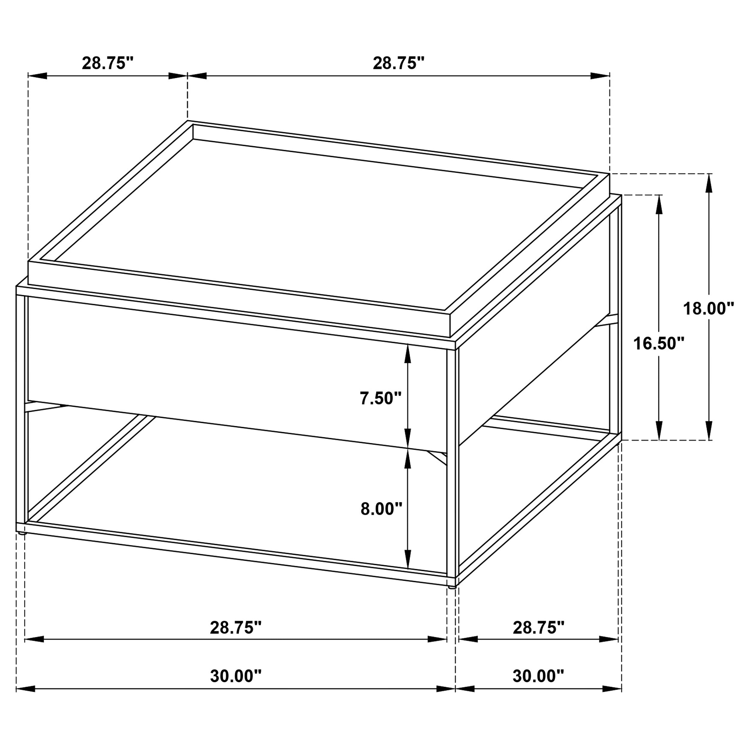 Fulton 30-inch Square Mango Wood Coffee Table Dark Brown — view 6