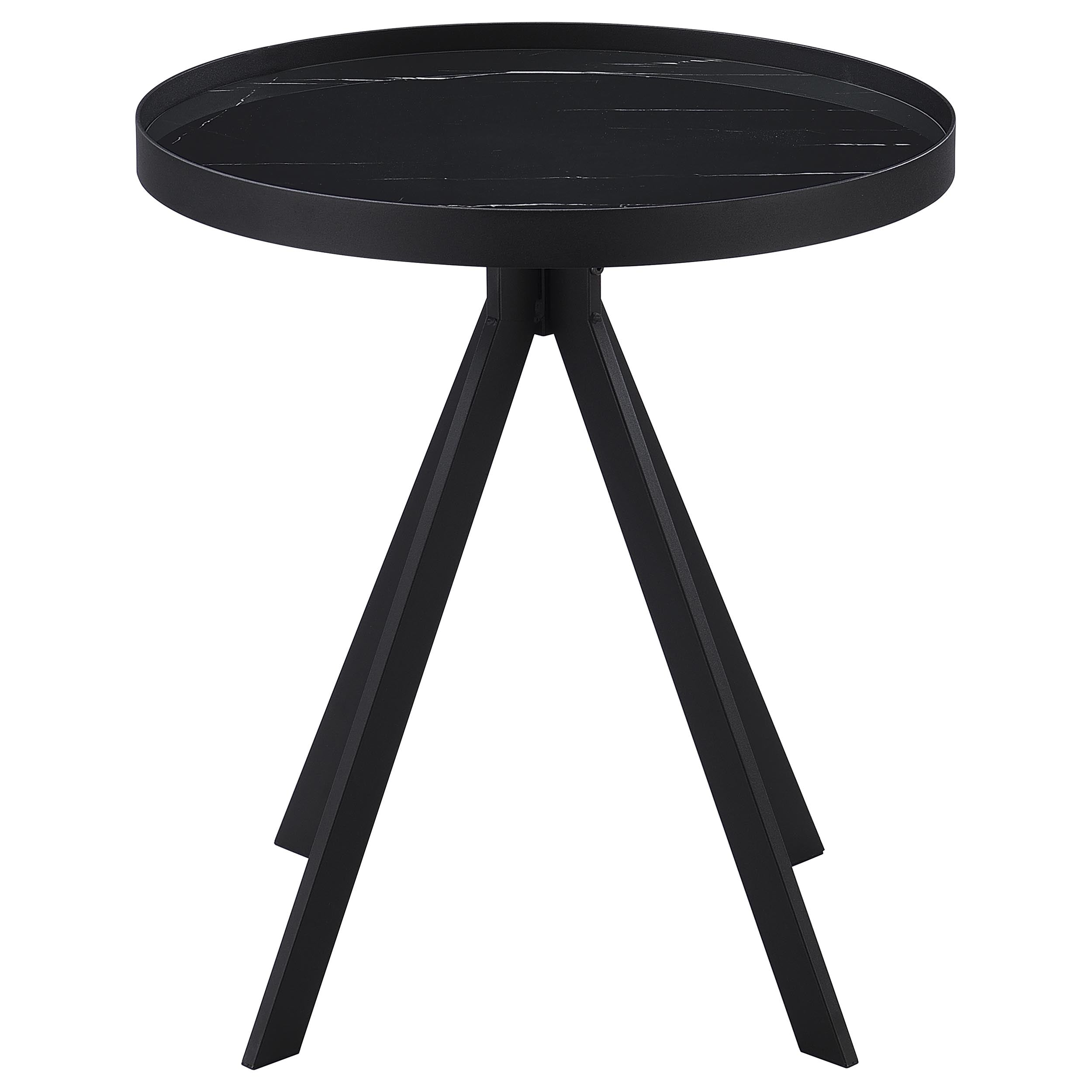 Briggs 2-piece Round Coffee and End Table Set Black — view 3