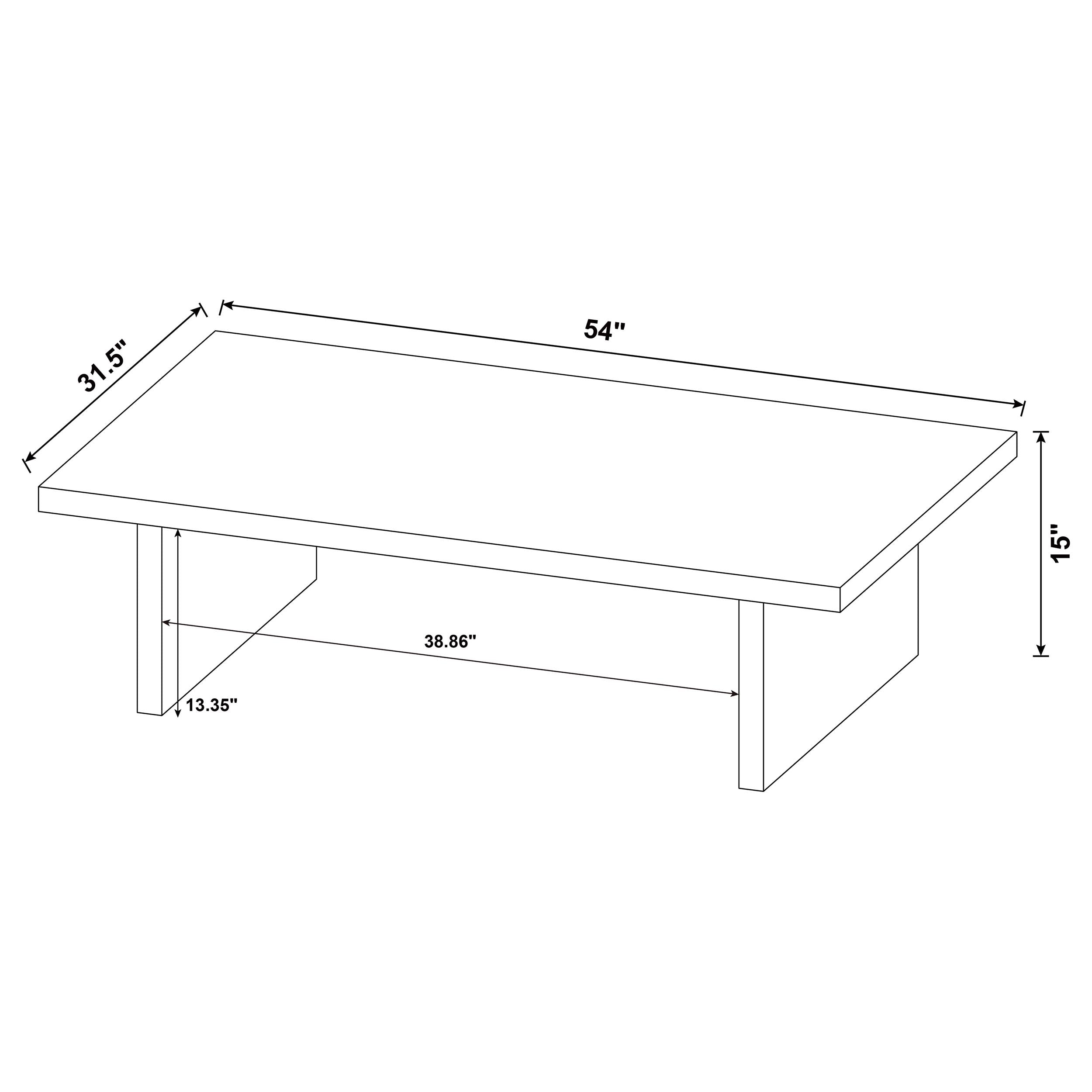 Max 2-piece Rectangular Coffee and End Table Set Black — view 15