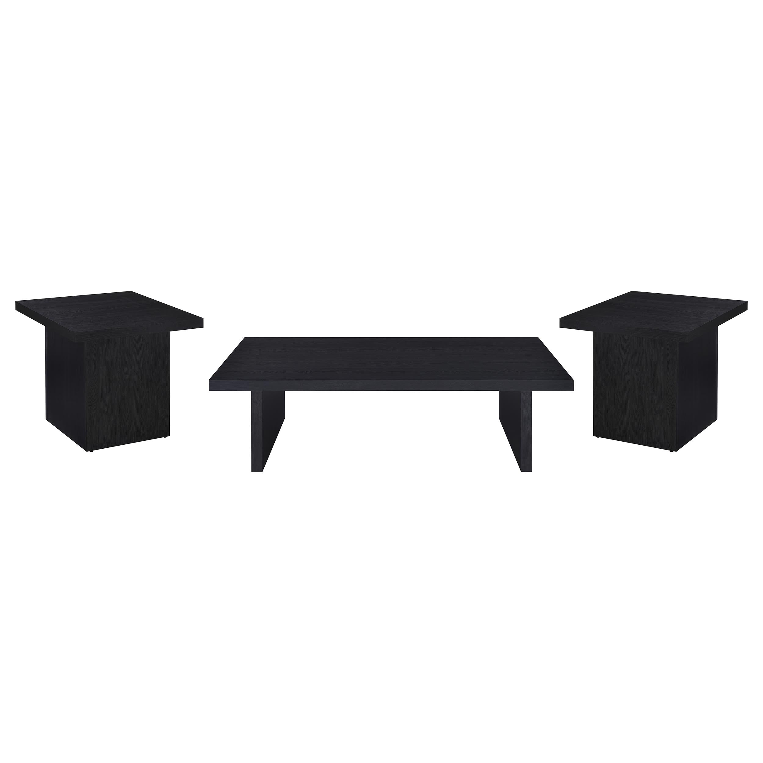 Max 3-piece Rectangular Coffee and End Table Set Black — view 2