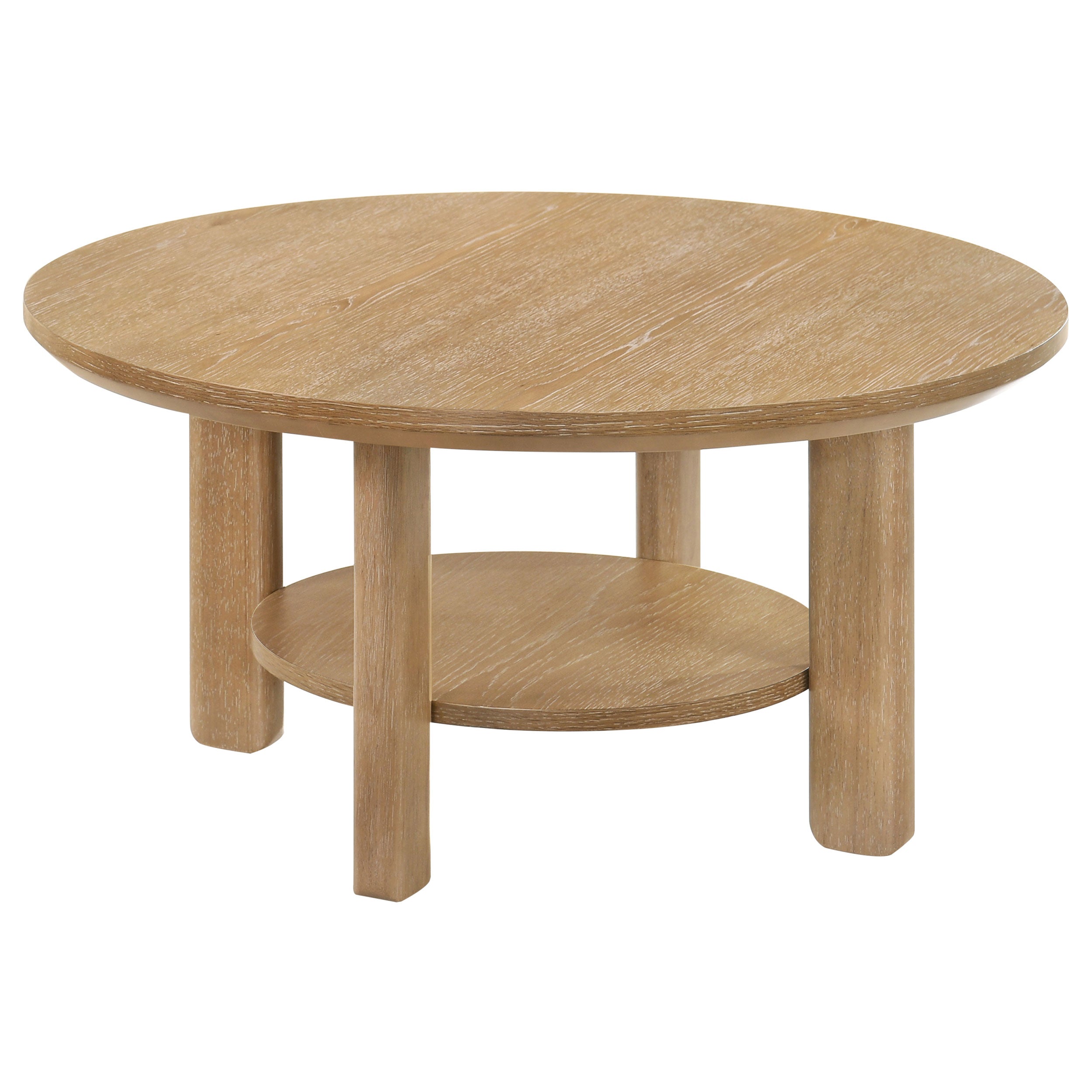 Ottowa 3-piece Round Wood Coffee Table Set Light Oak — view 6
