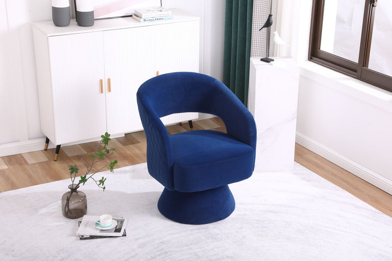 Swivel Accent Chair Armchair, Round Barrel Chair For Living Room Bedroom - Teddy Fabric