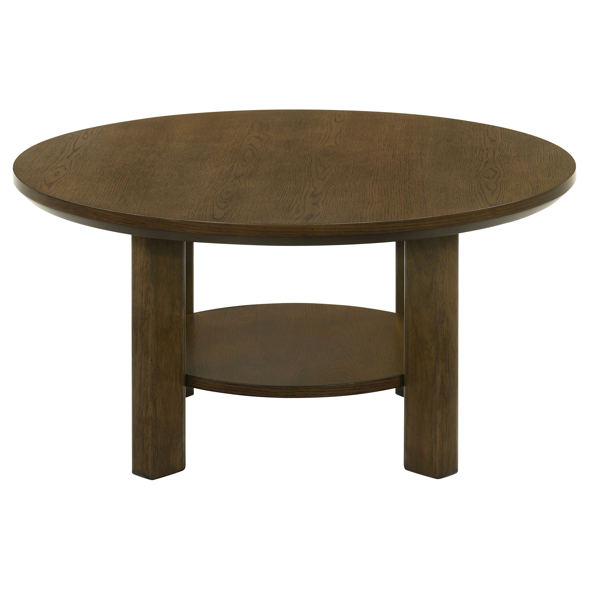 Ottowa 35-inch Round Wood Cocktail Coffee Table Brown — view 5