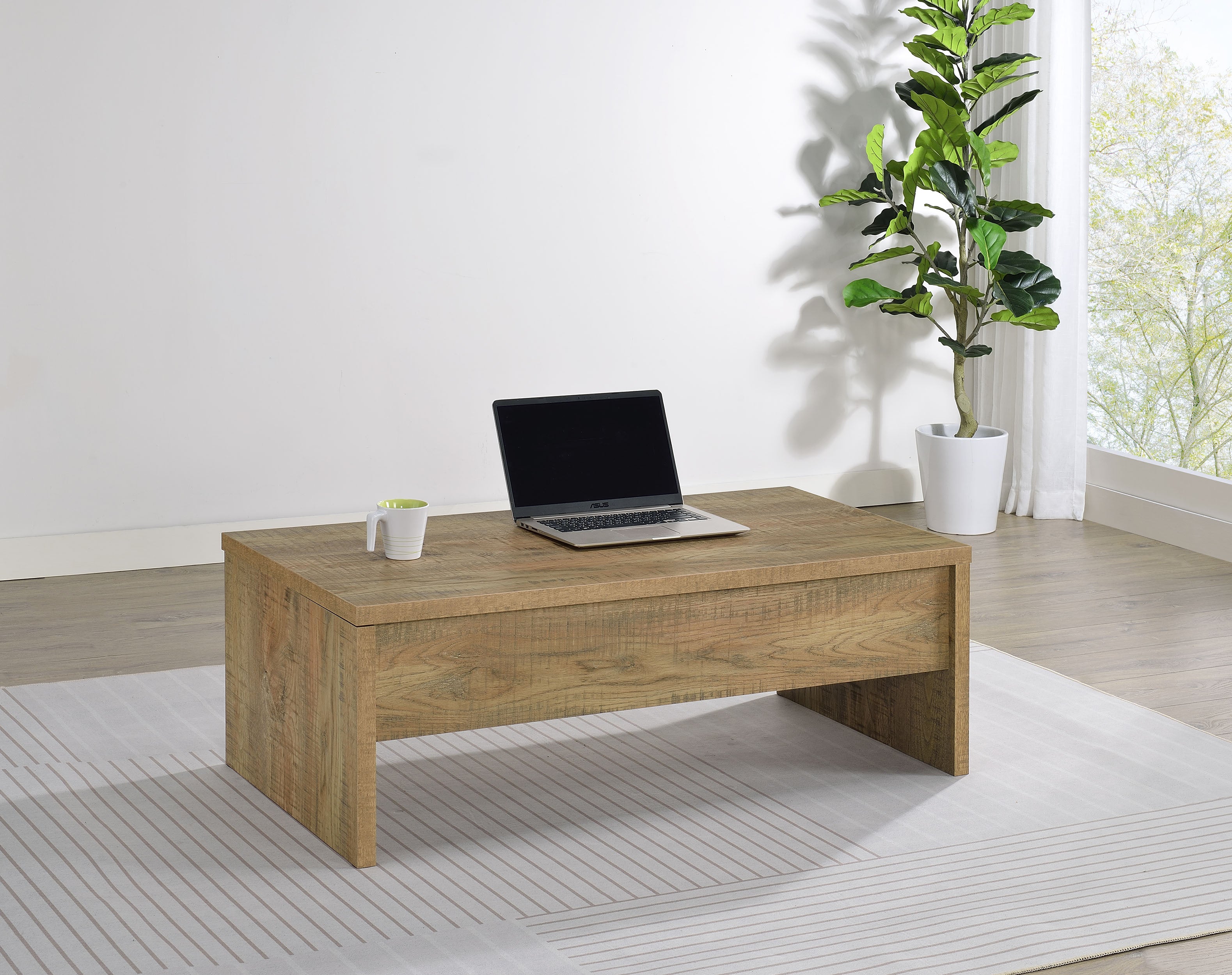 Canoga Engineered Wood Lift Top Cocktail Coffee Table Mango — view 3