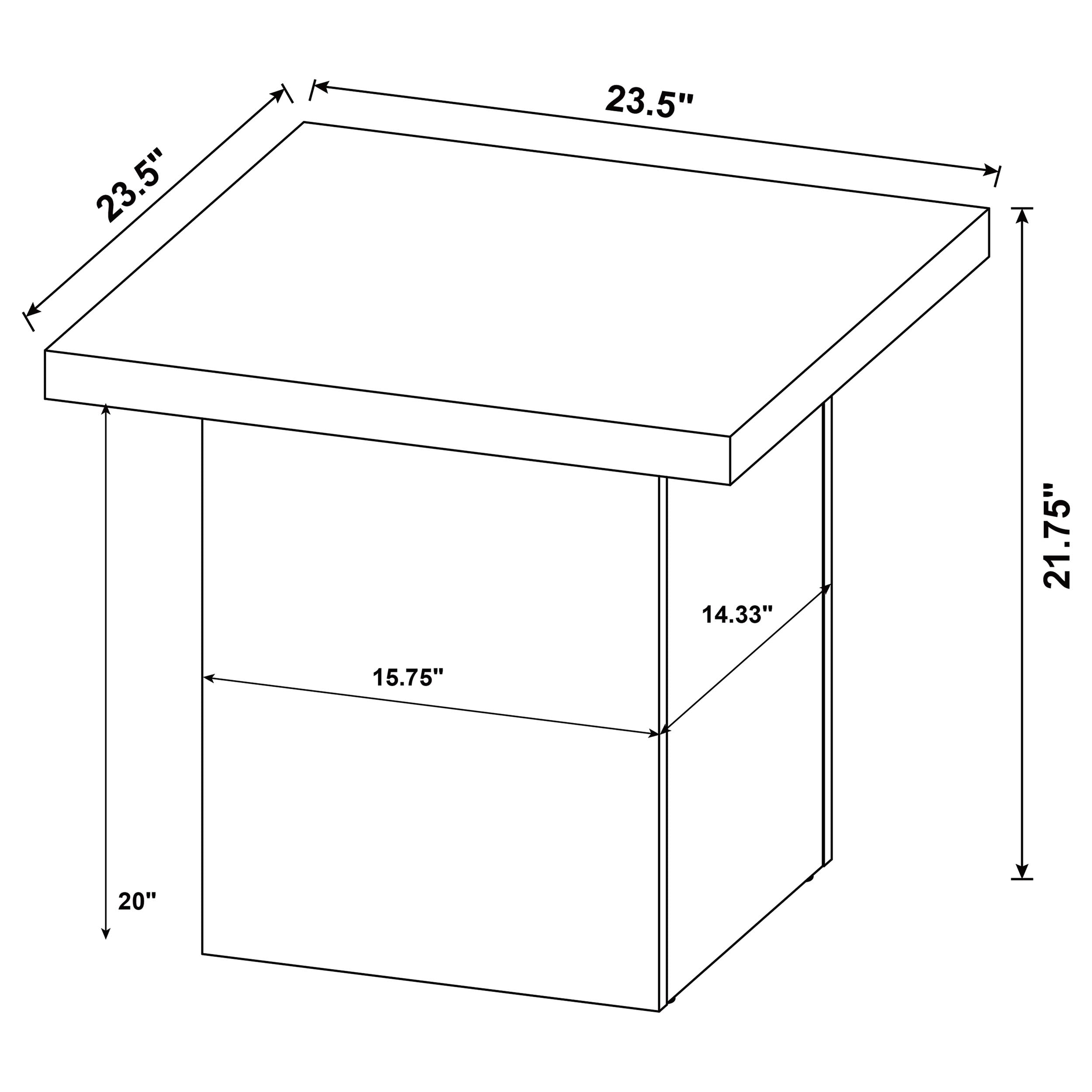Devar 3-piece Square Cocktail Coffee End Table Set Black — view 14
