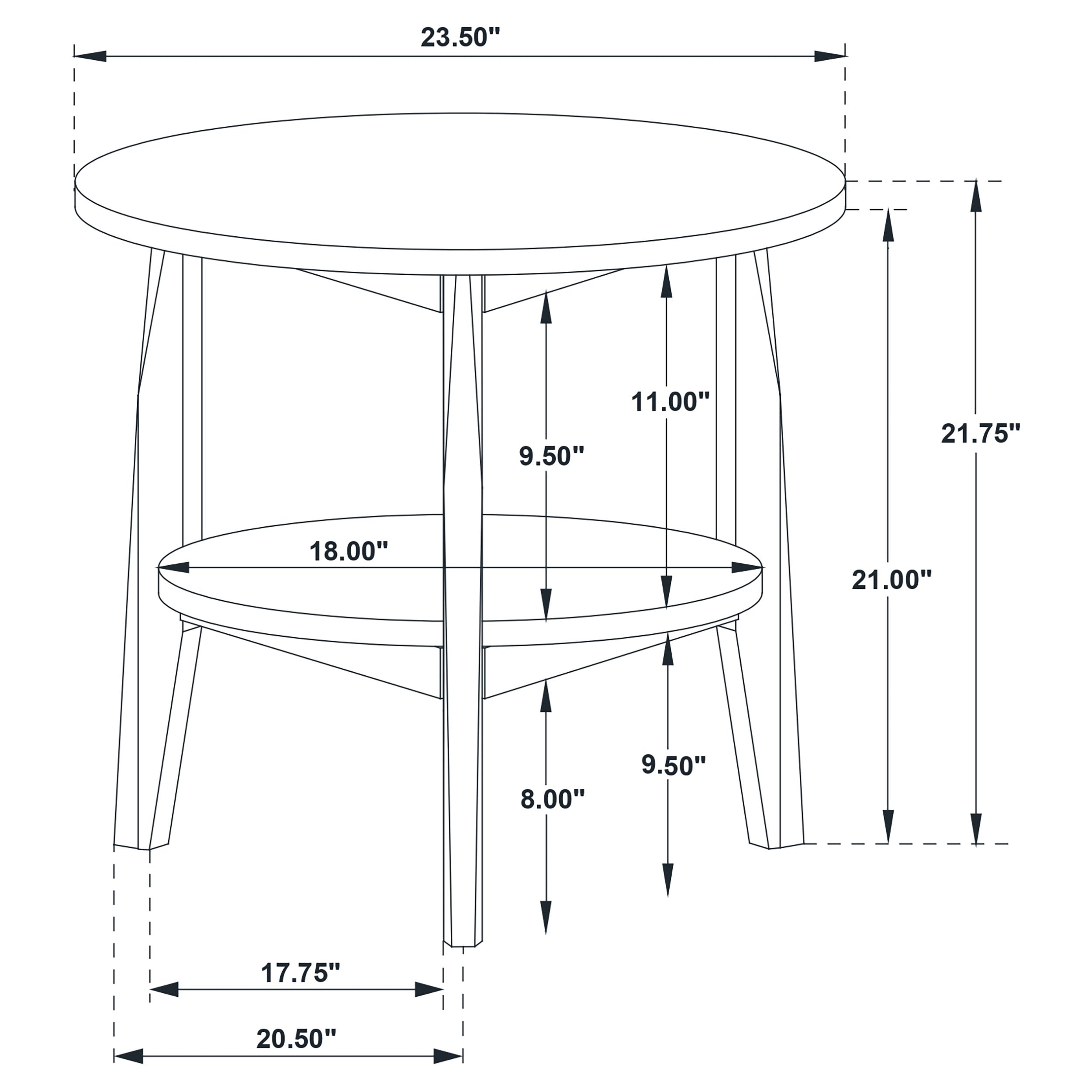 Bradley Round SmartTop End Side Table Grey and Natural — view 9