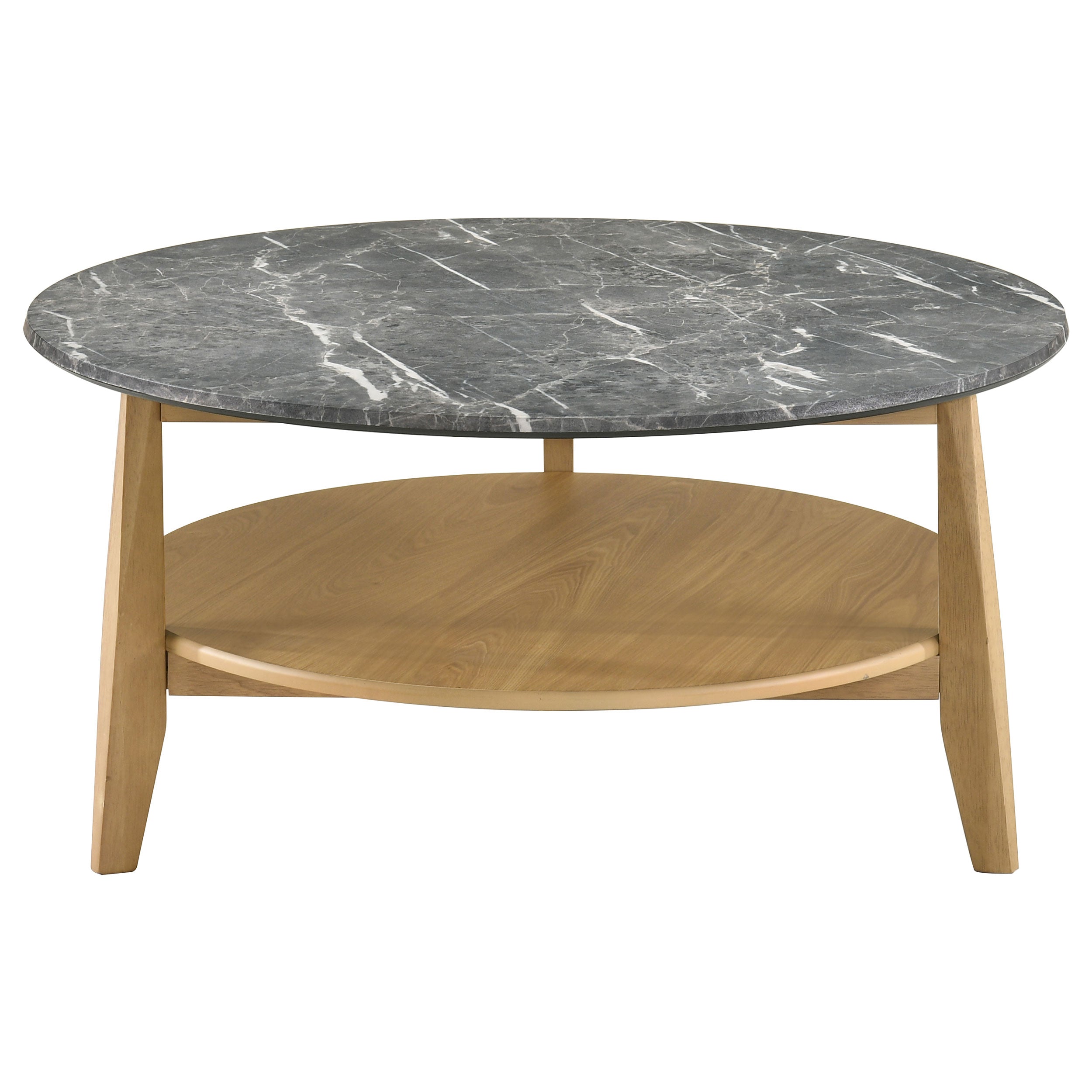 Bradley Round SmartTop Cocktail Coffee Table Grey and Natural — view 4