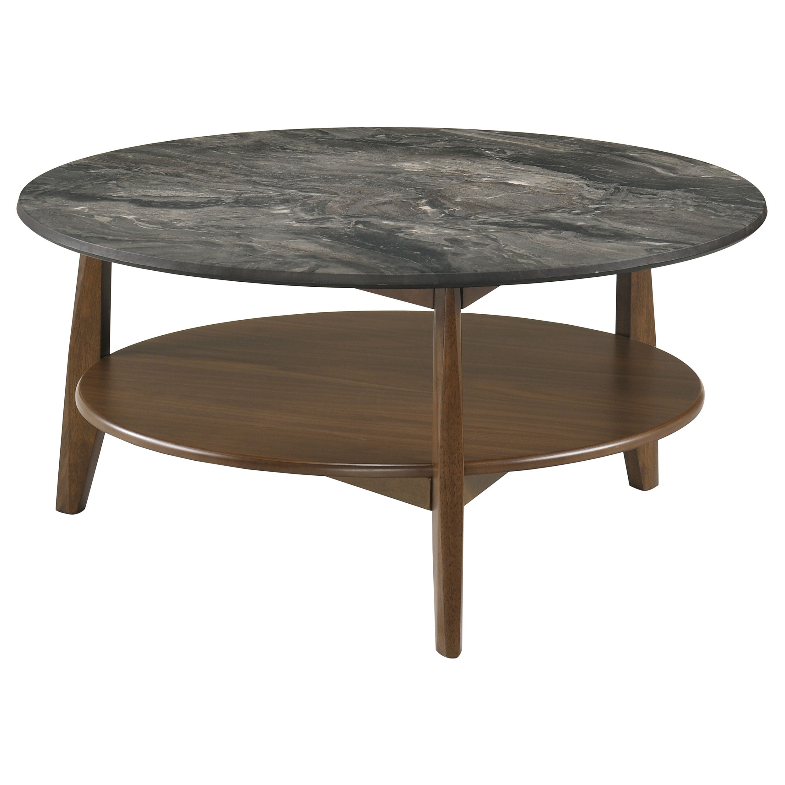 Bradley 3-Piece Round SmartTop Coffee Table Set Smokey Grey and Brown — view 7