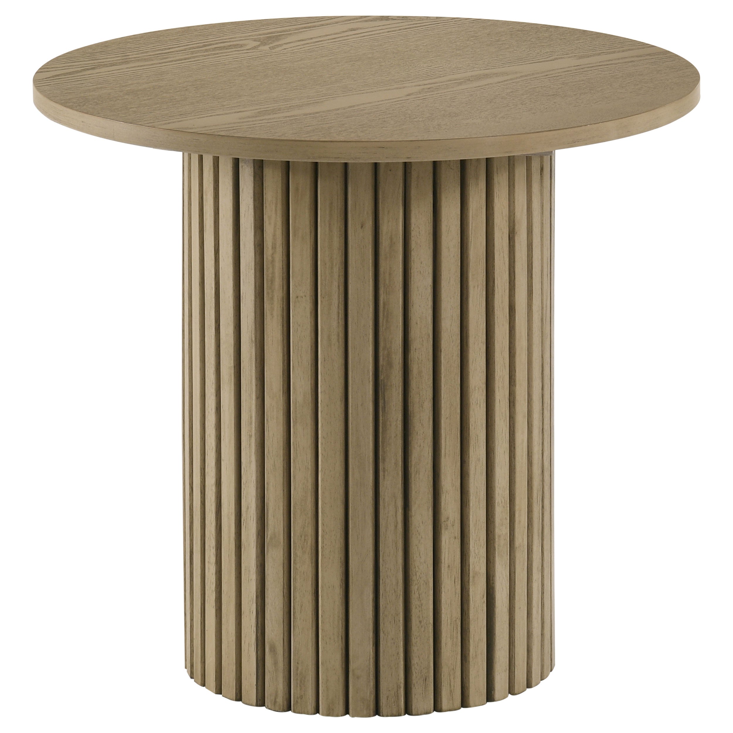 Hamlyn 2-piece Round Fluted Coffee and End Table Set Natural Oak — view 3