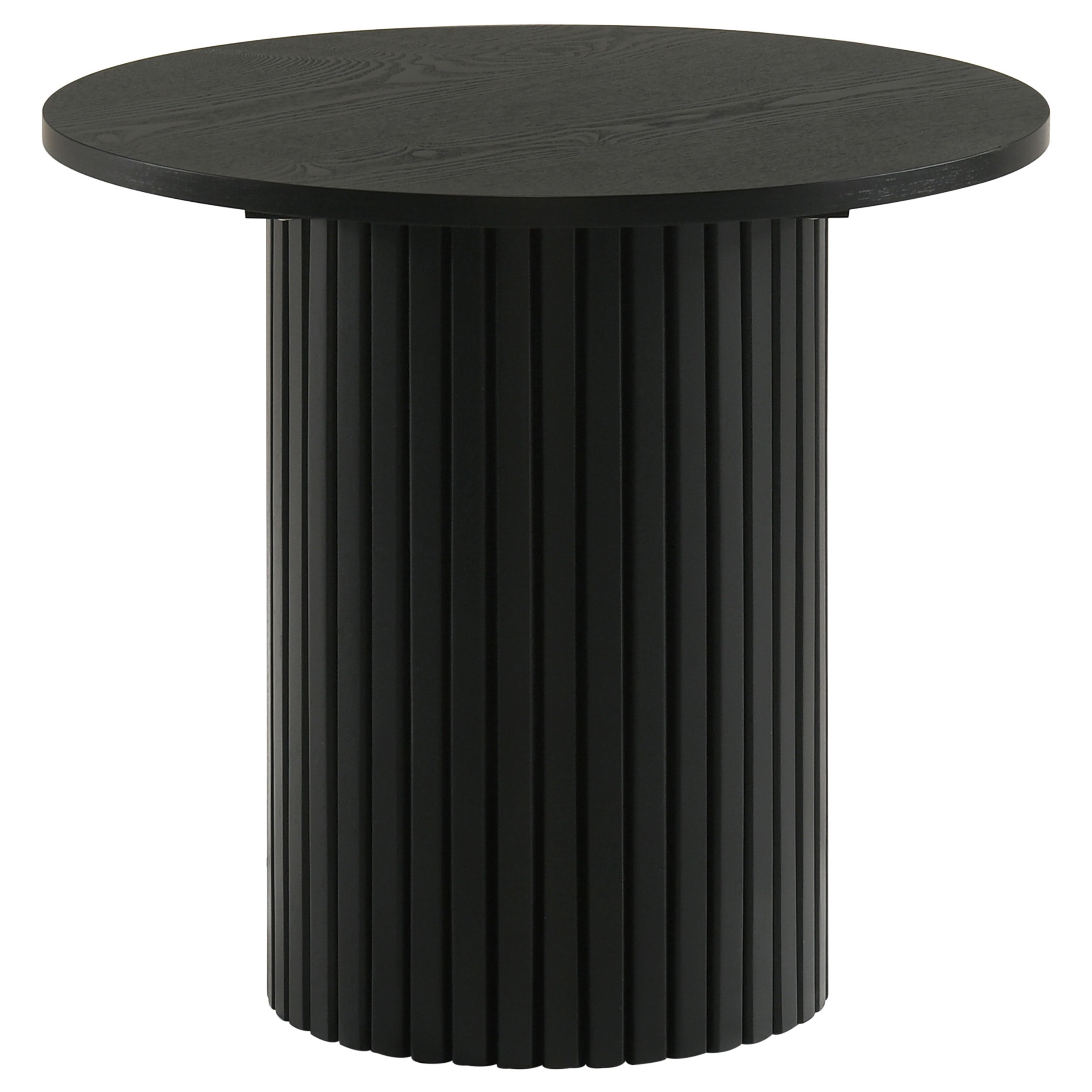 Hamlyn Round Fluted Occasional Side End Table Black — view 1