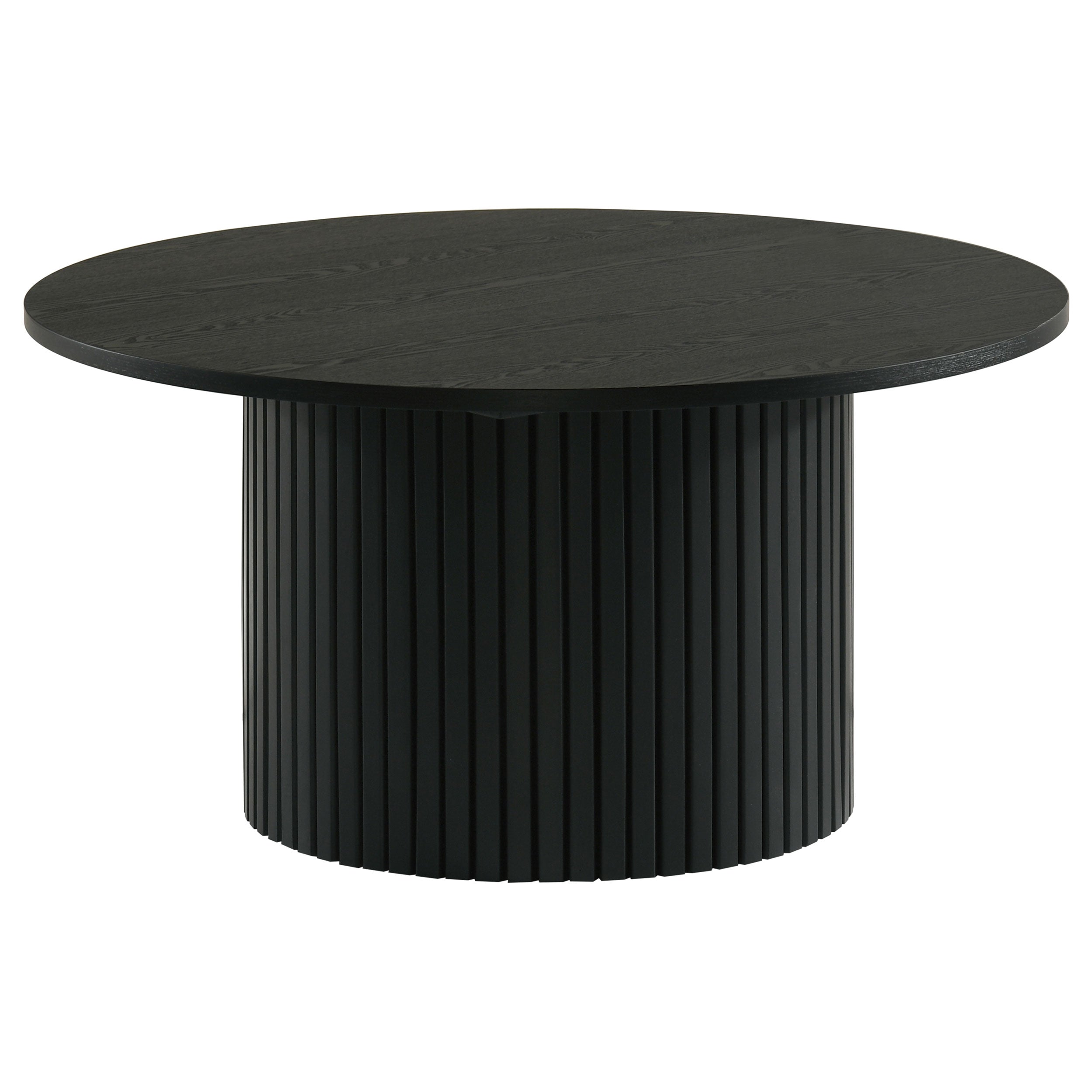 Hamlyn Round Fluted Occasional Cocktail Coffee Table Black — view 1