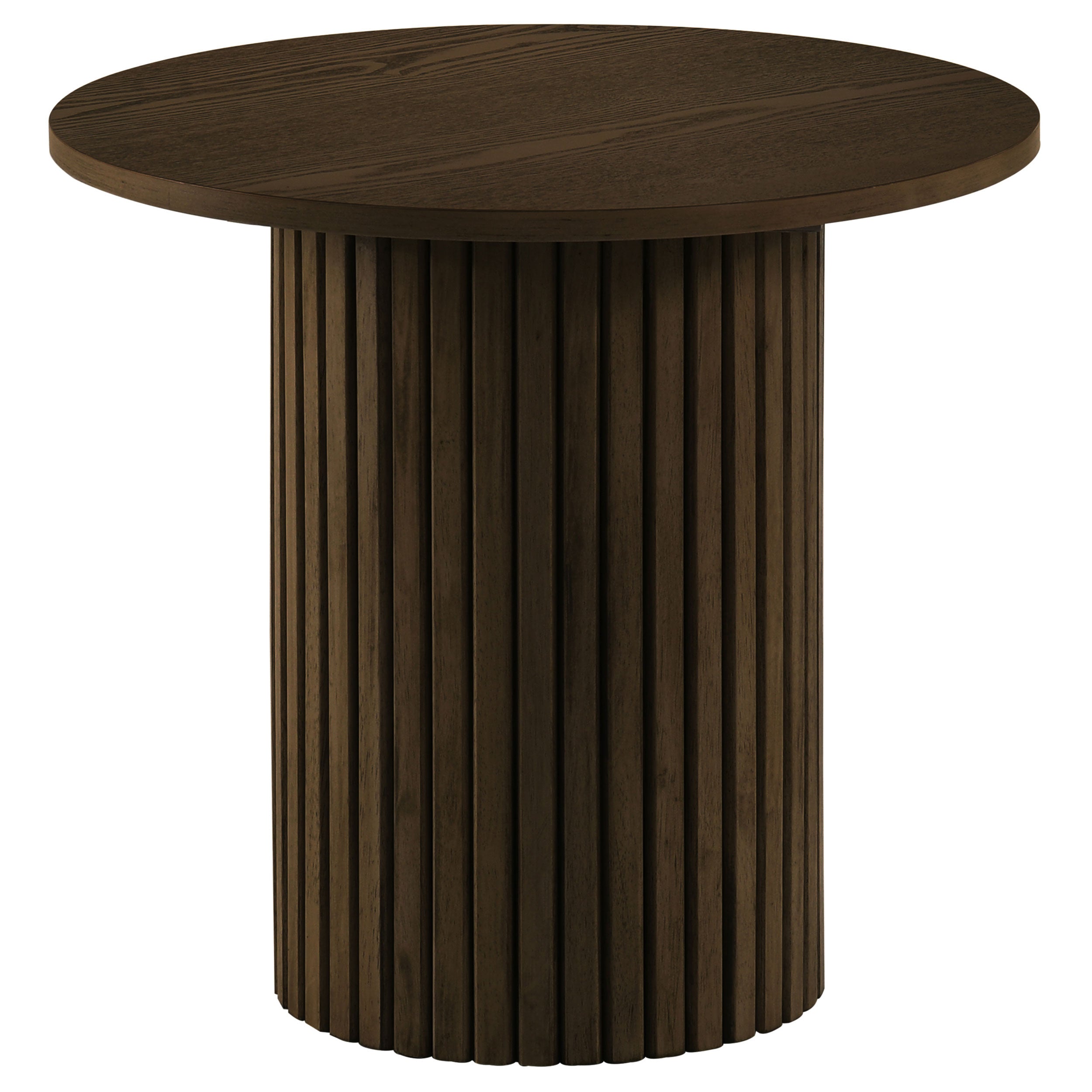 Hamlyn 3-piece Round Fluted Coffee and End Table Set Walnut — view 3