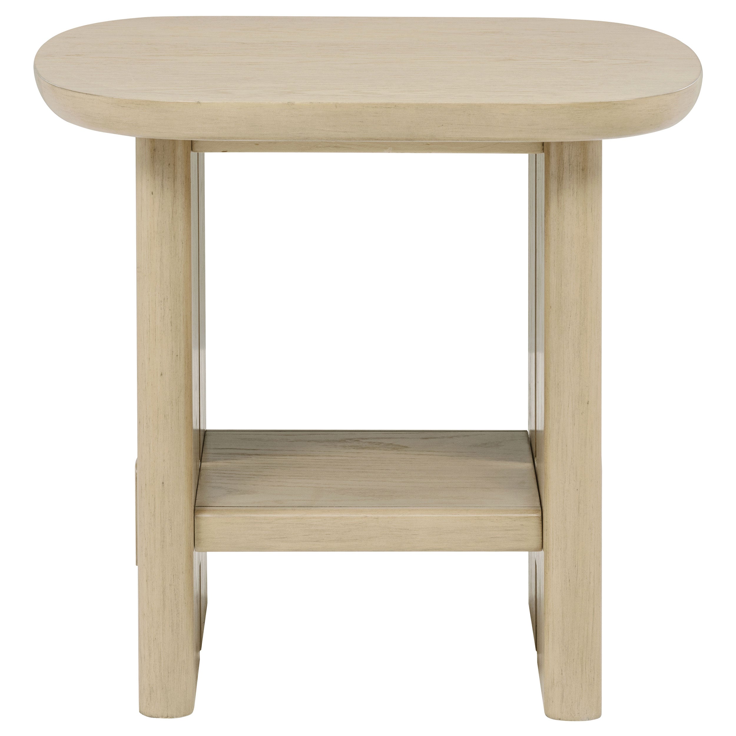 Kailani Coastal Square End Side Table with Shelf Beige Oak — view 3