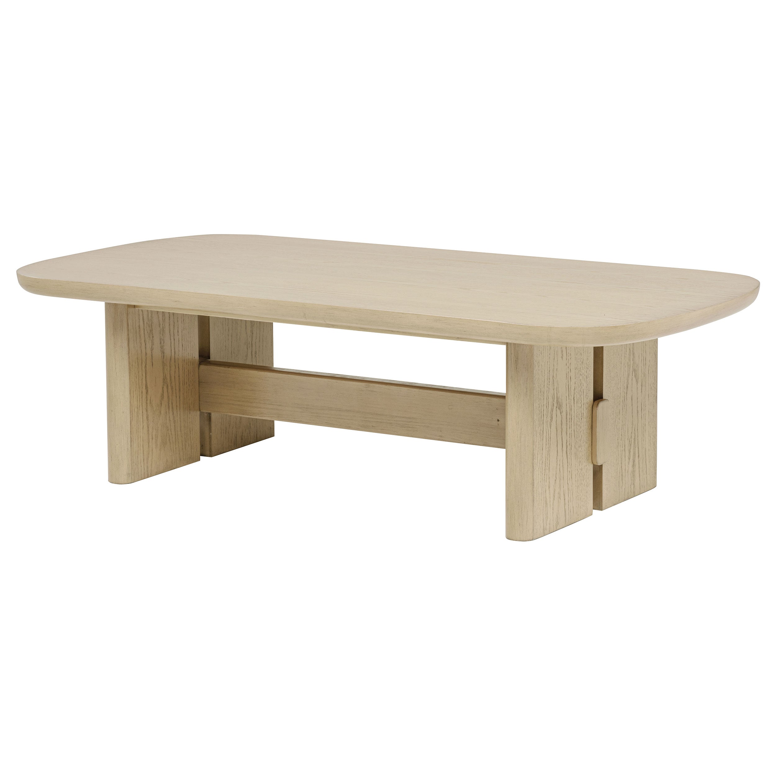 Kailani Coastal Rectangular Cocktail Coffee Table Beige Oak — view 4