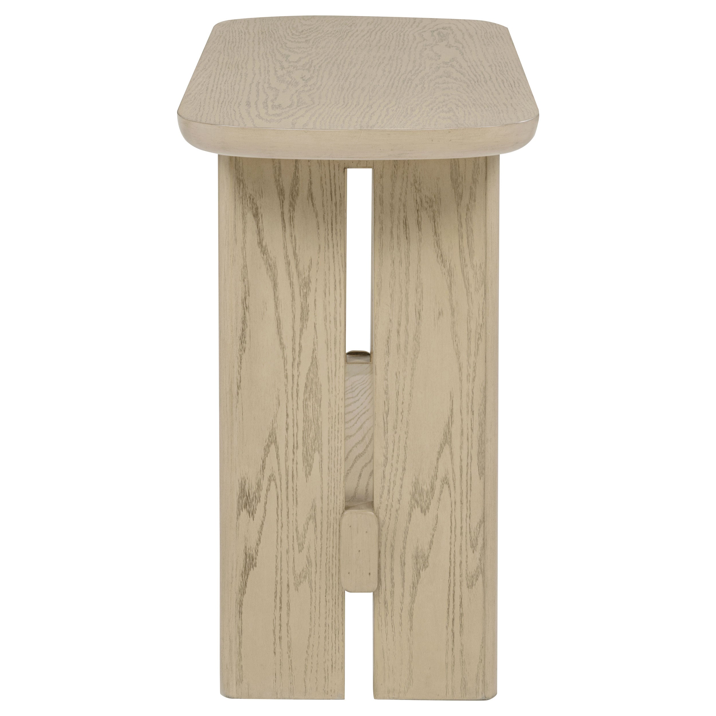 Kailani Coastal Sofa Console Table with Shelf Beige Oak — view 5